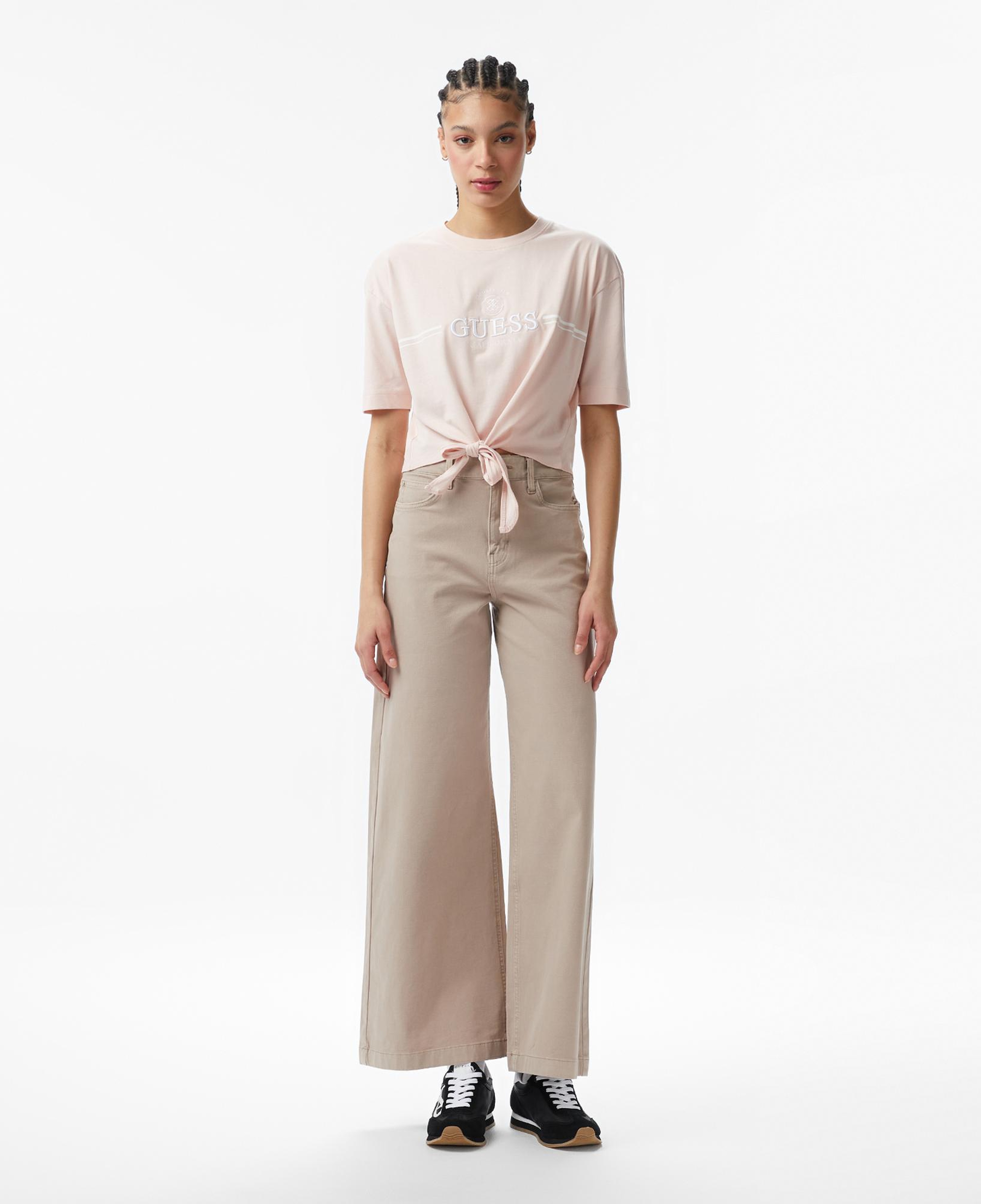 Guess Stream Aktif Boxy Fit Kadın Pembe T-Shirt