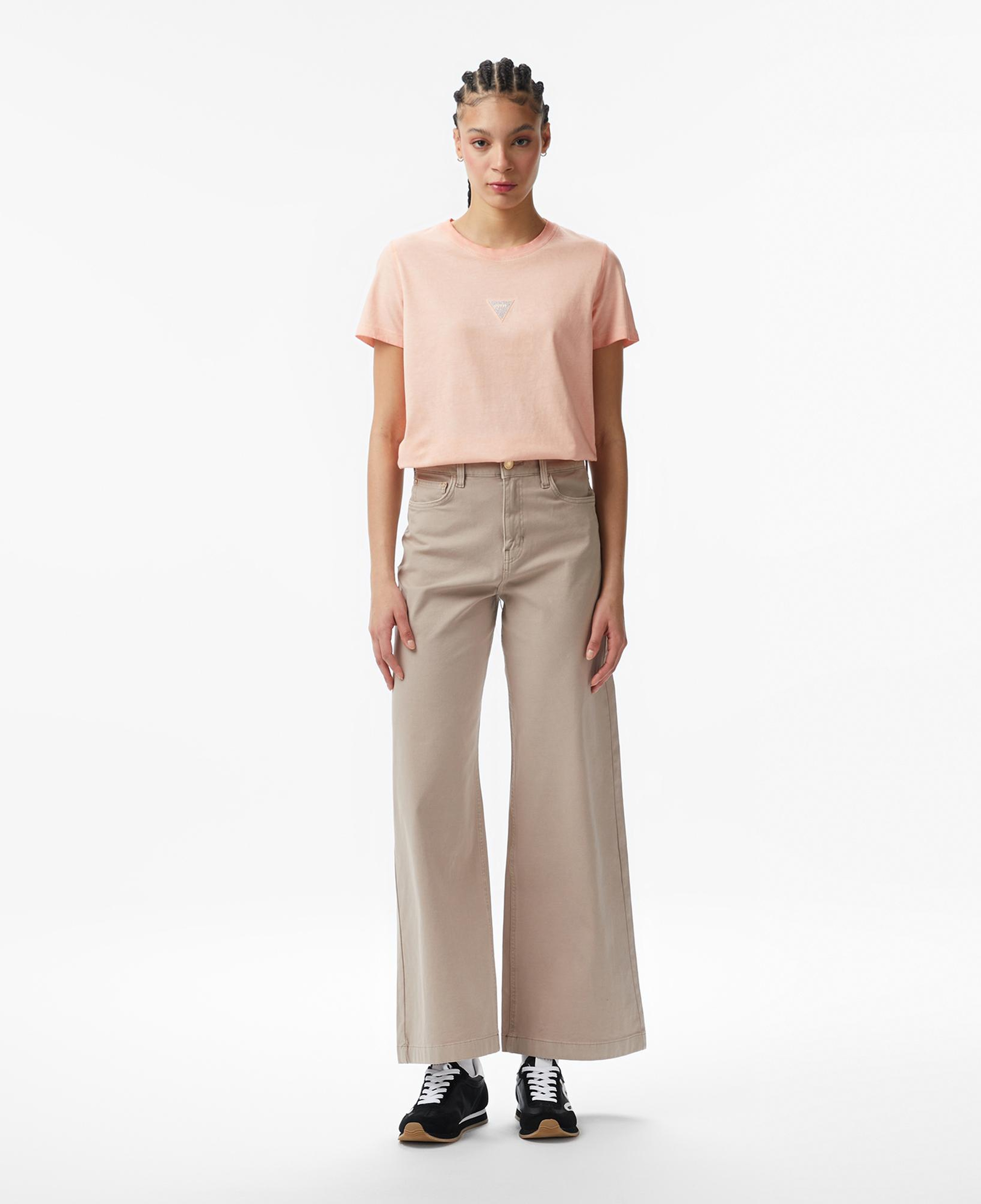 Guess Oversize Fit Kadın Pudra Pembe T-Shirt