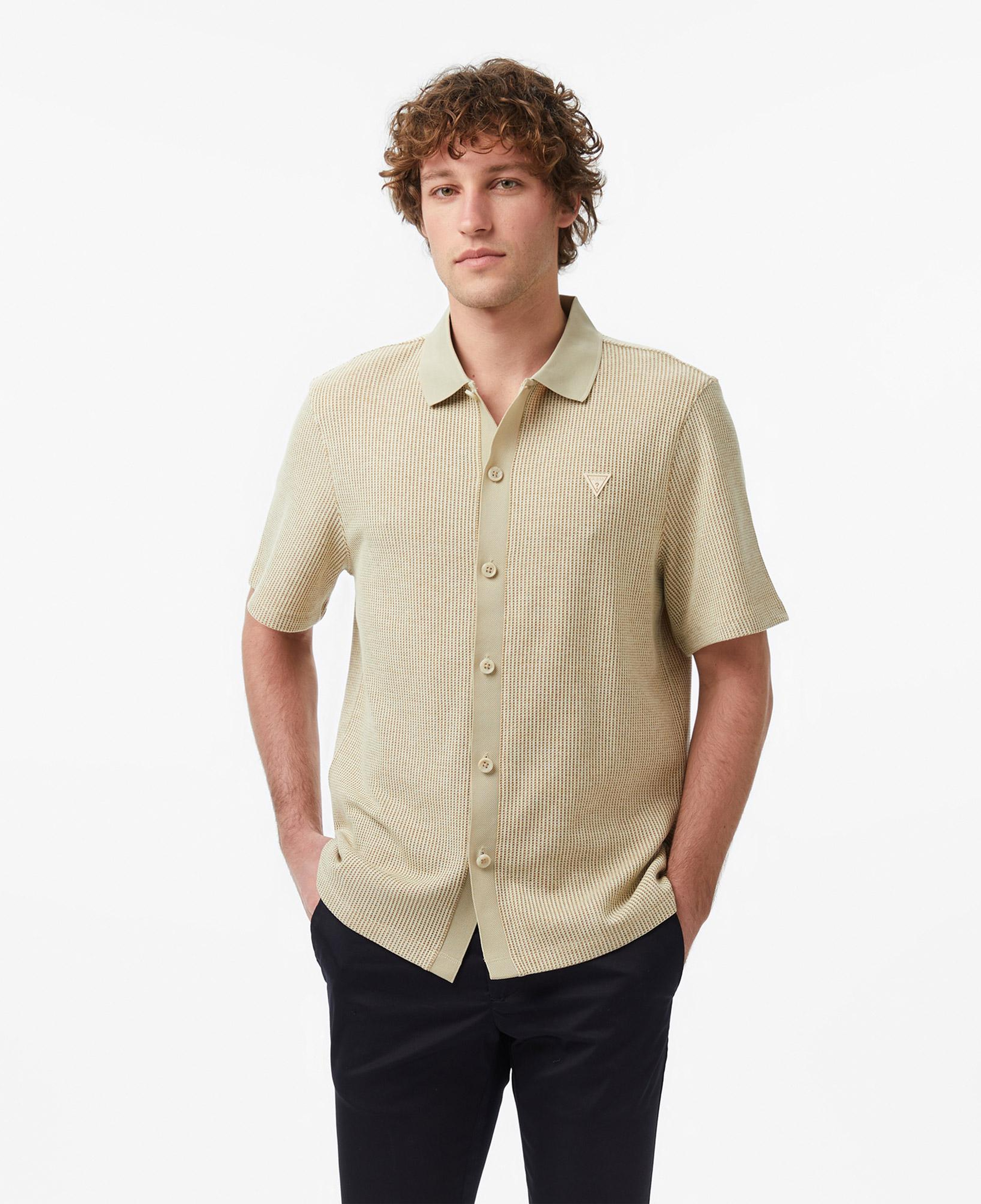 Guess Waffle Erkek Bej T-Shirt