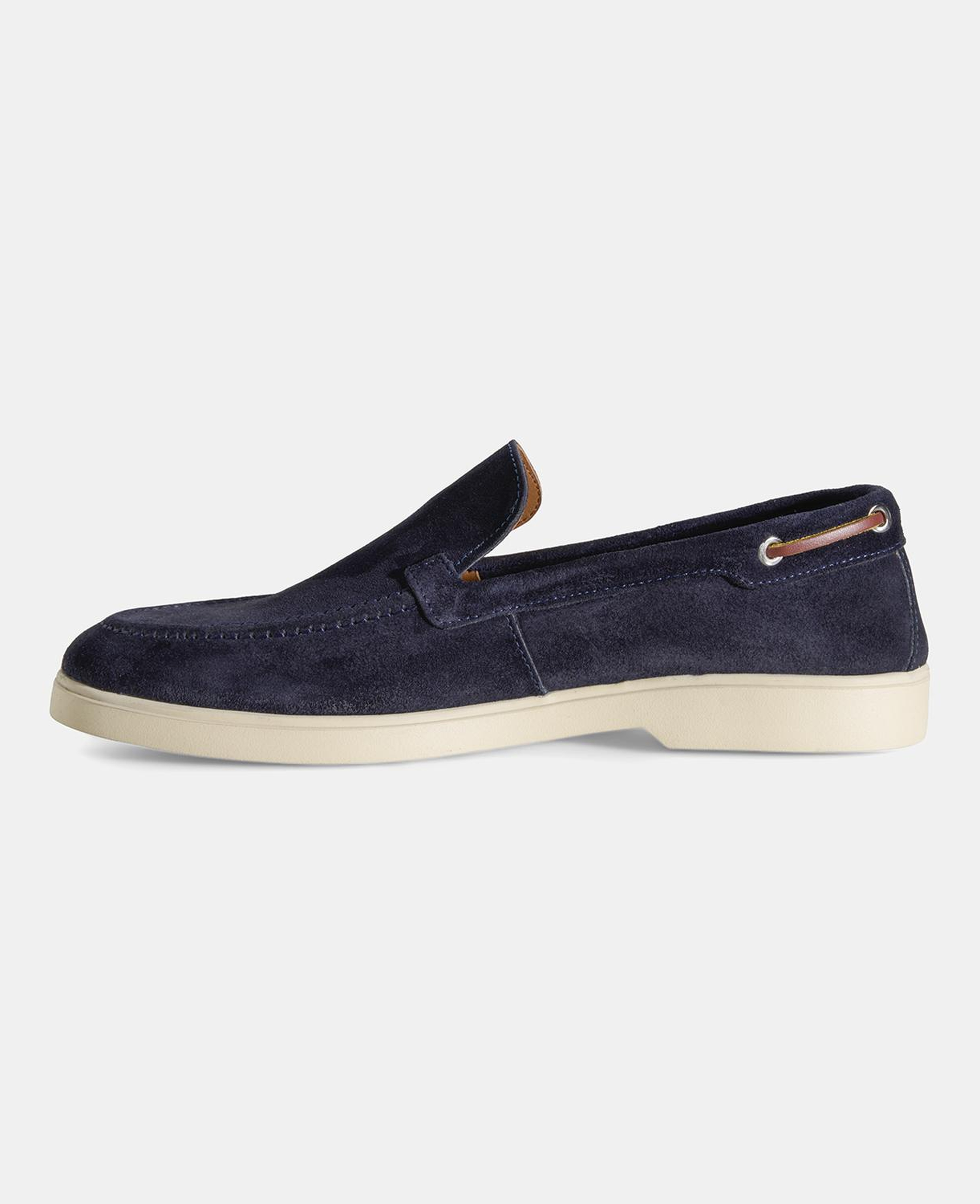 Erkek Lacivert Süet Deri Loafer