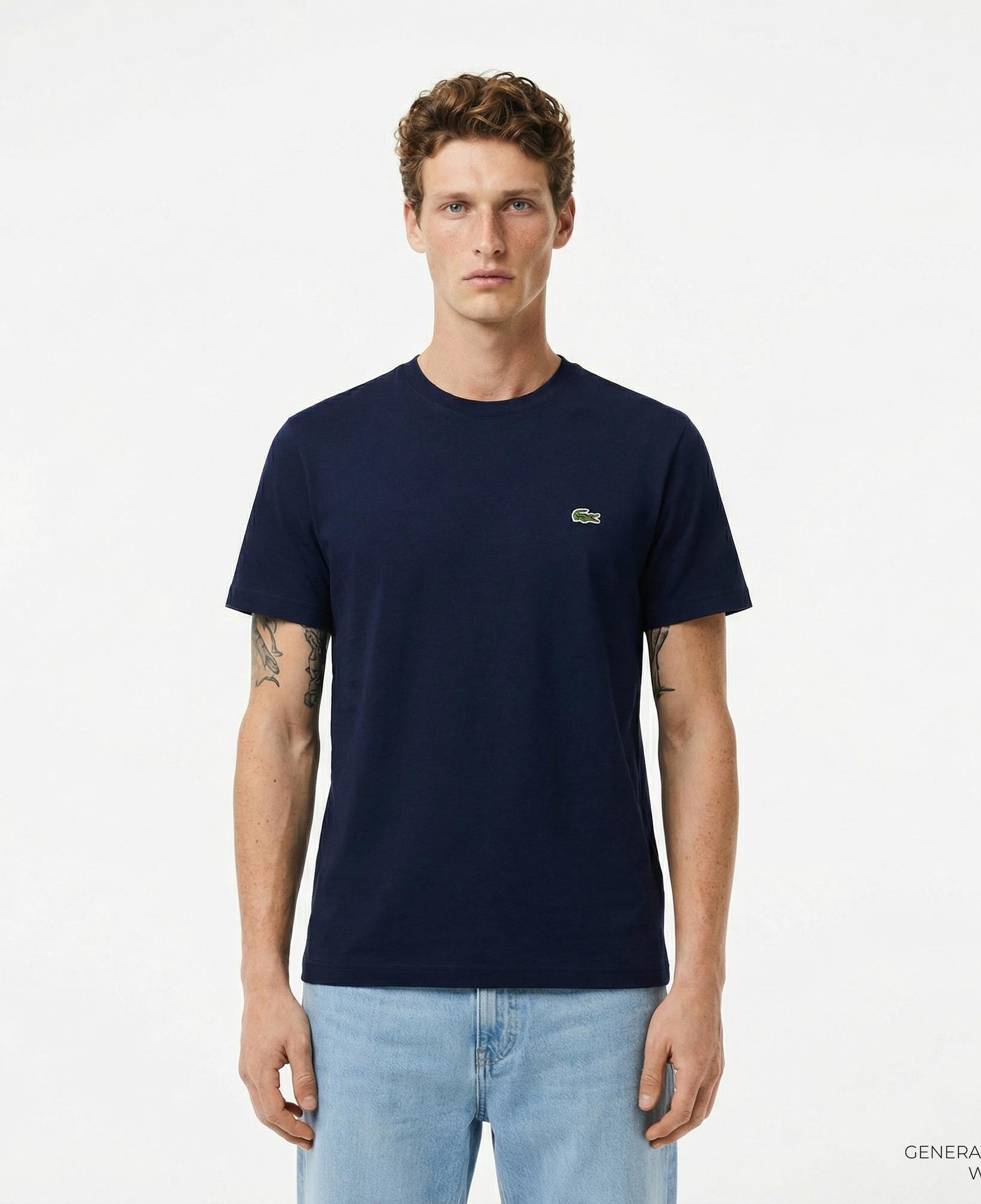 Lacoste Erkek Classic Fit Bisiklet Yaka Lacivert T-Shirt
