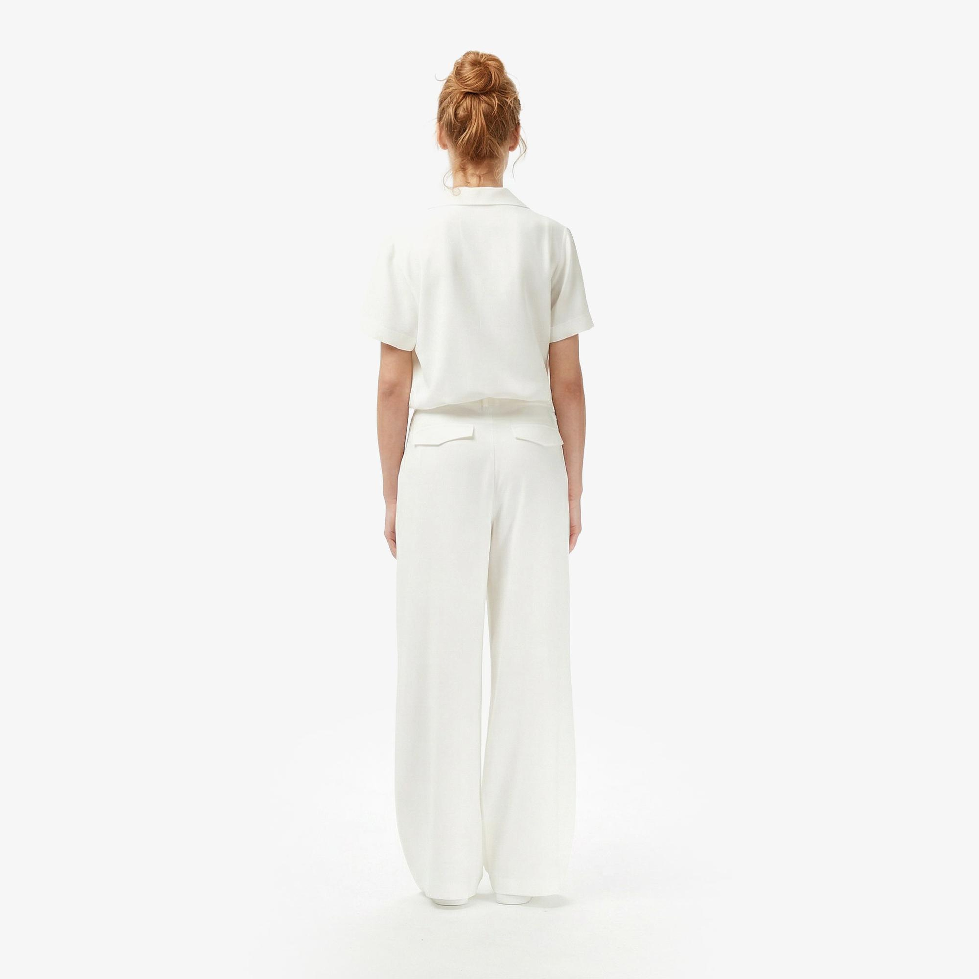 Lacoste Kadın Relaxed Fit Krem Pantolon