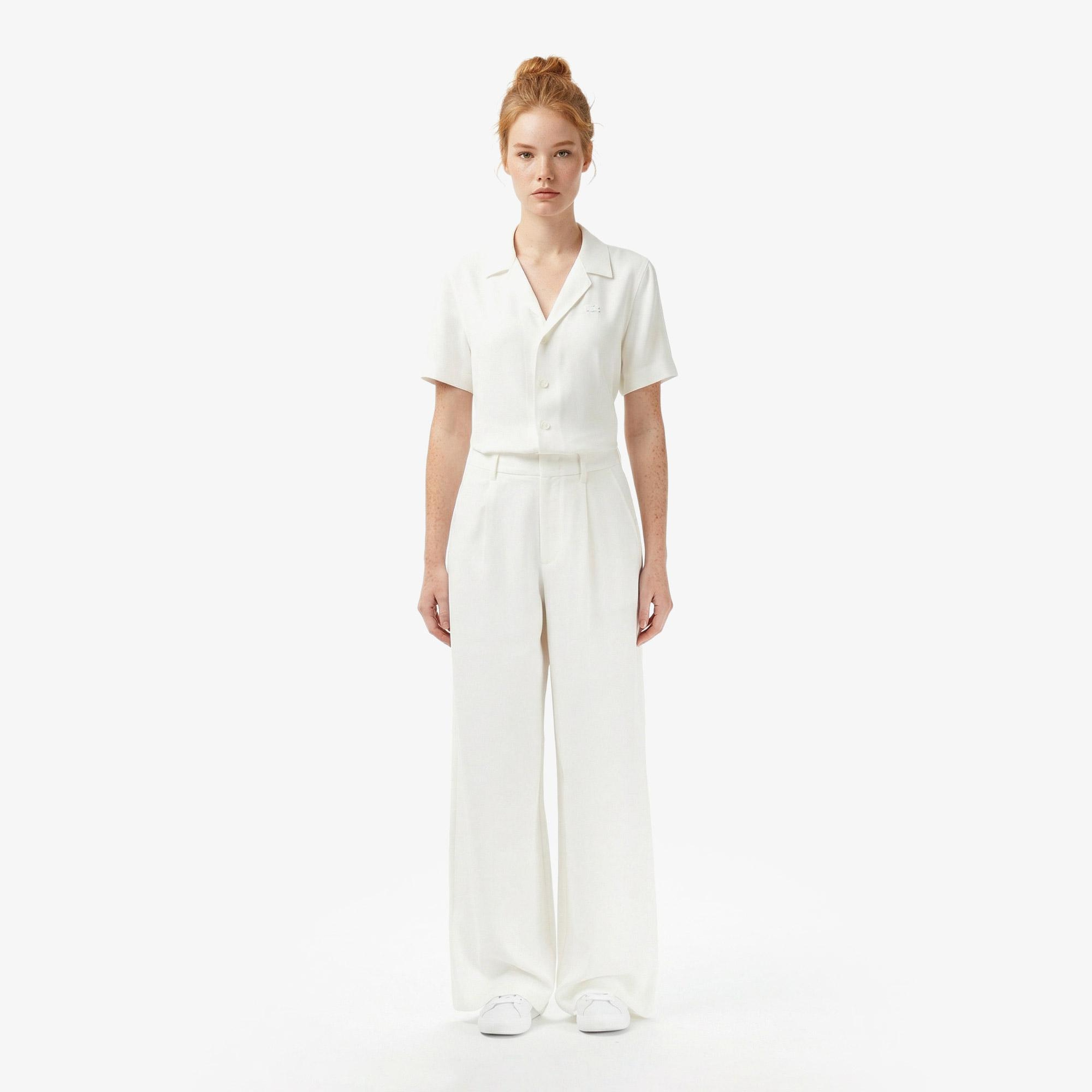 Lacoste Kadın Relaxed Fit Krem Pantolon