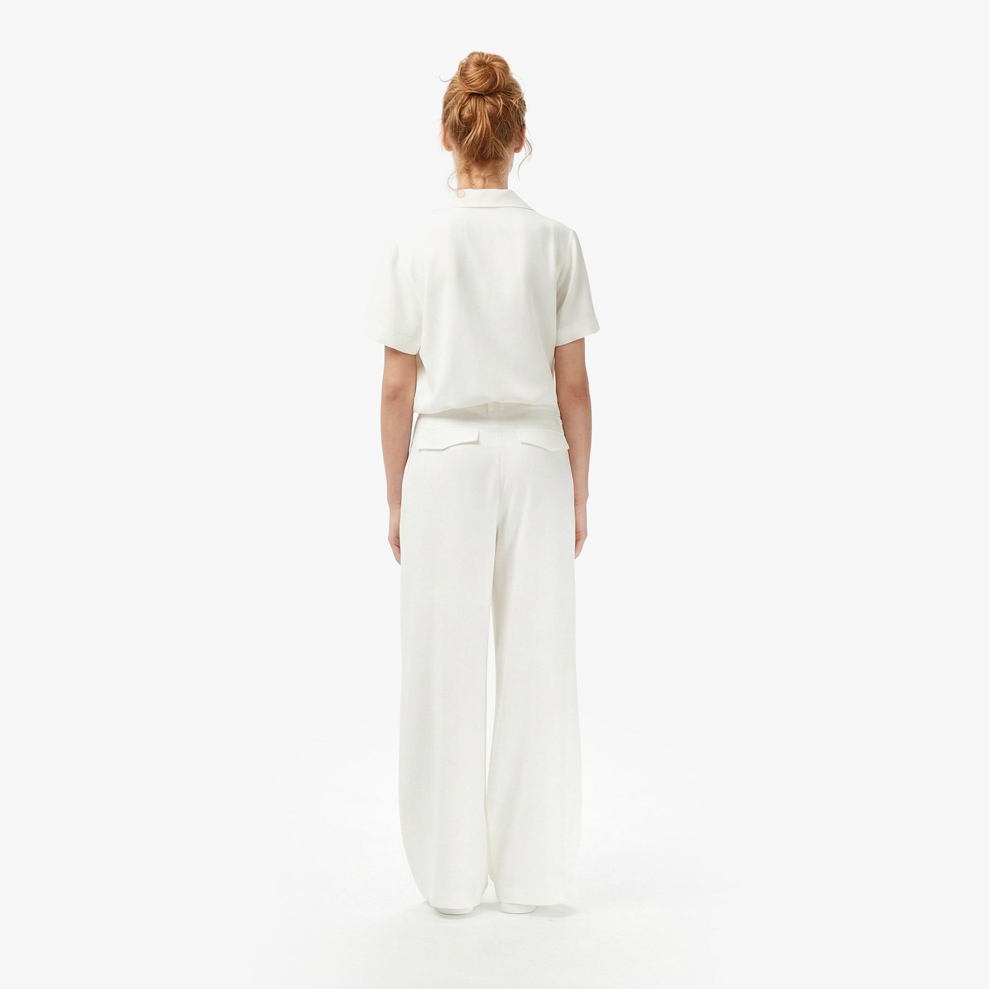 Lacoste Kadın Relaxed Fit Krem Pantolon