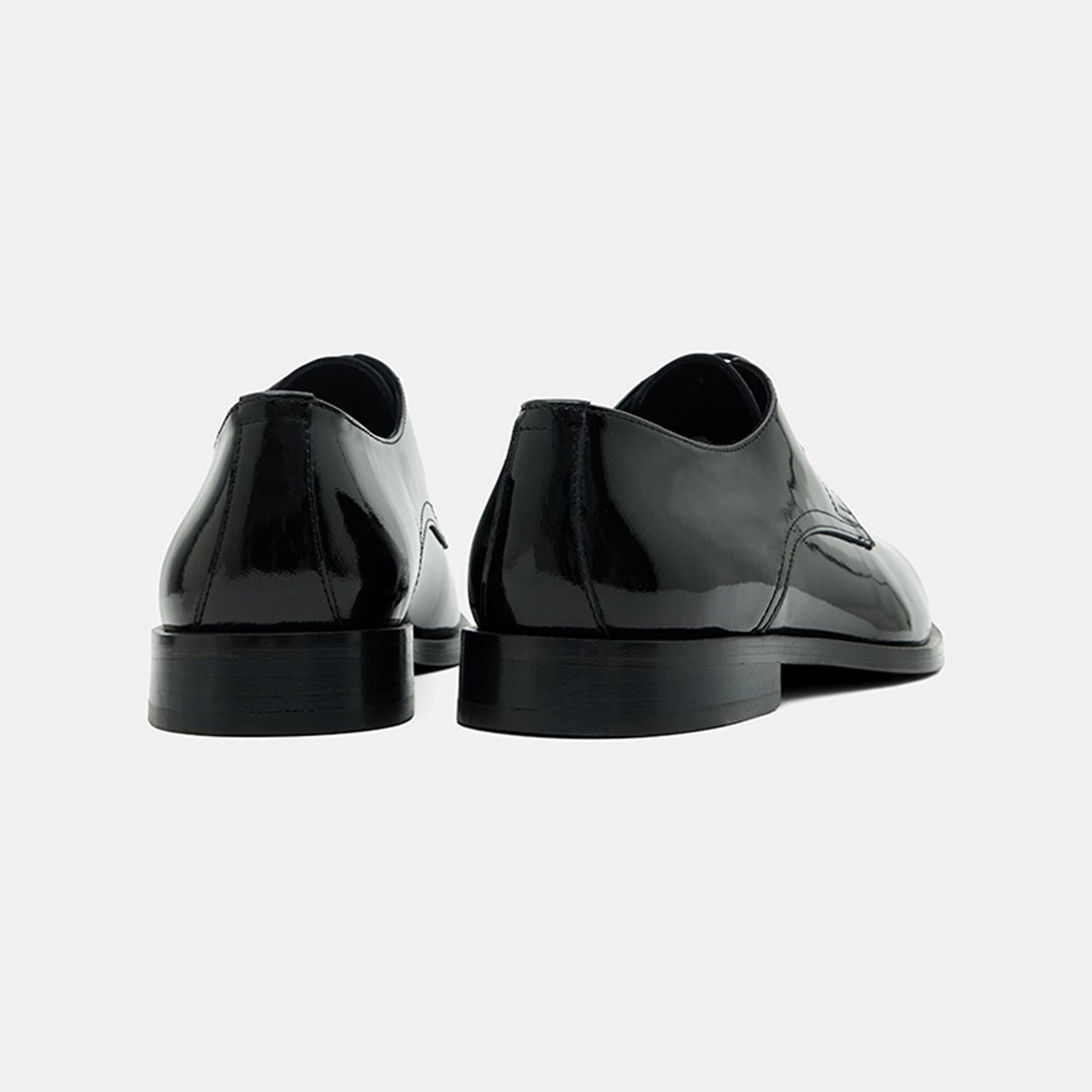 Erkek Siyah Bağcıklı Rugan Deri Damat Ayakkabısı