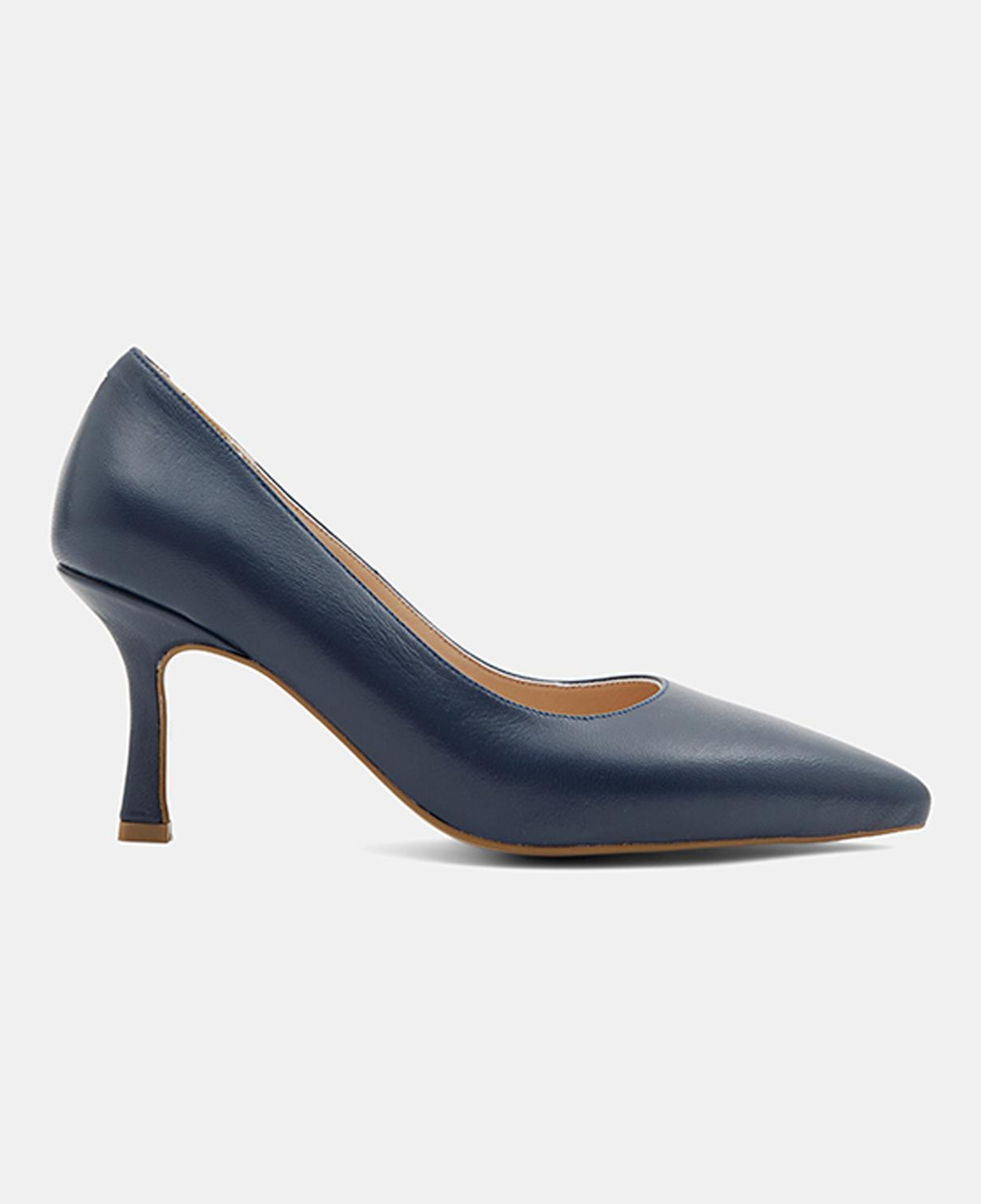 Kadın Lacivert Sivri Burunlu Klasik Deri Stiletto