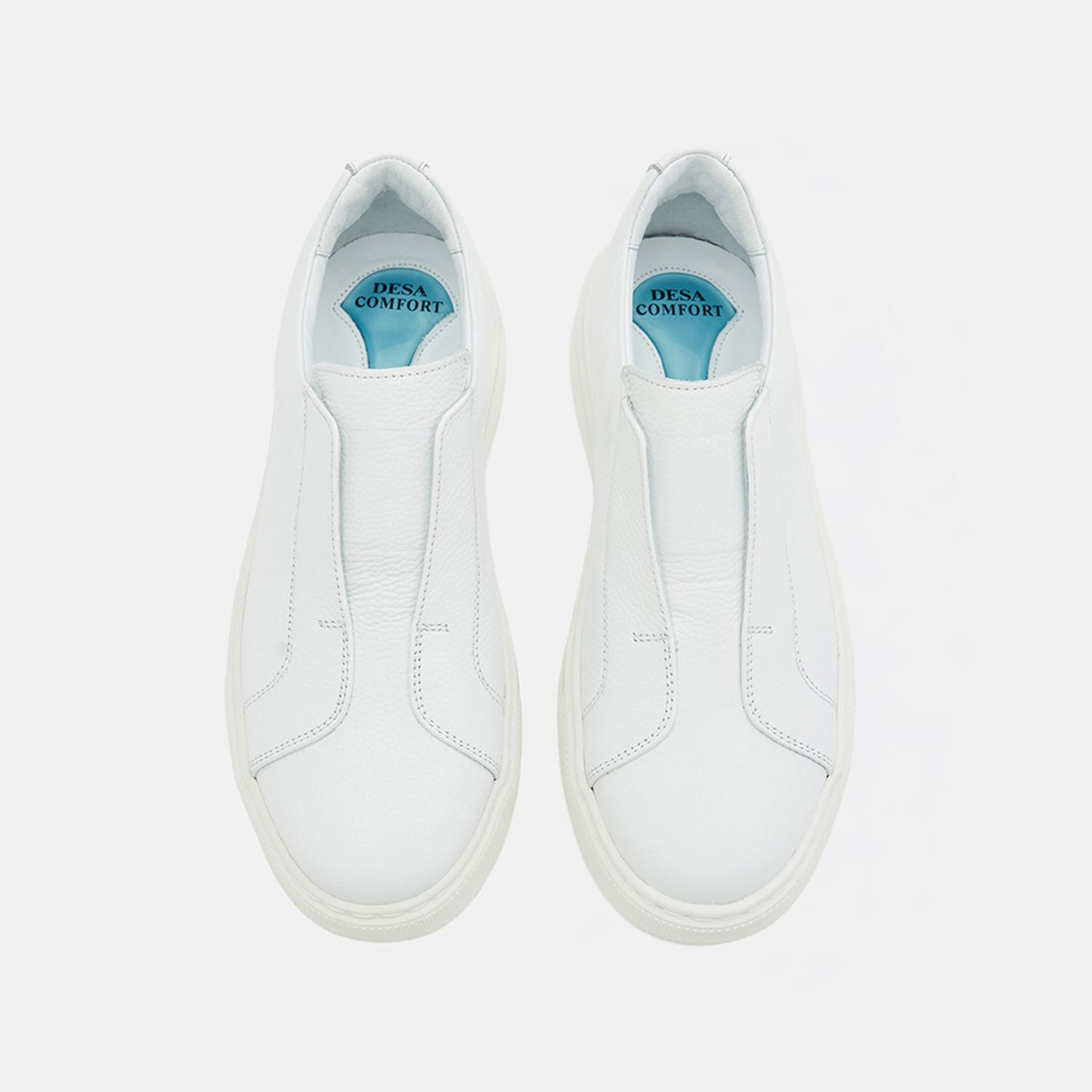 Erkek Beyaz DesaComfort Lastikli Deri Günlük Ayakkabı