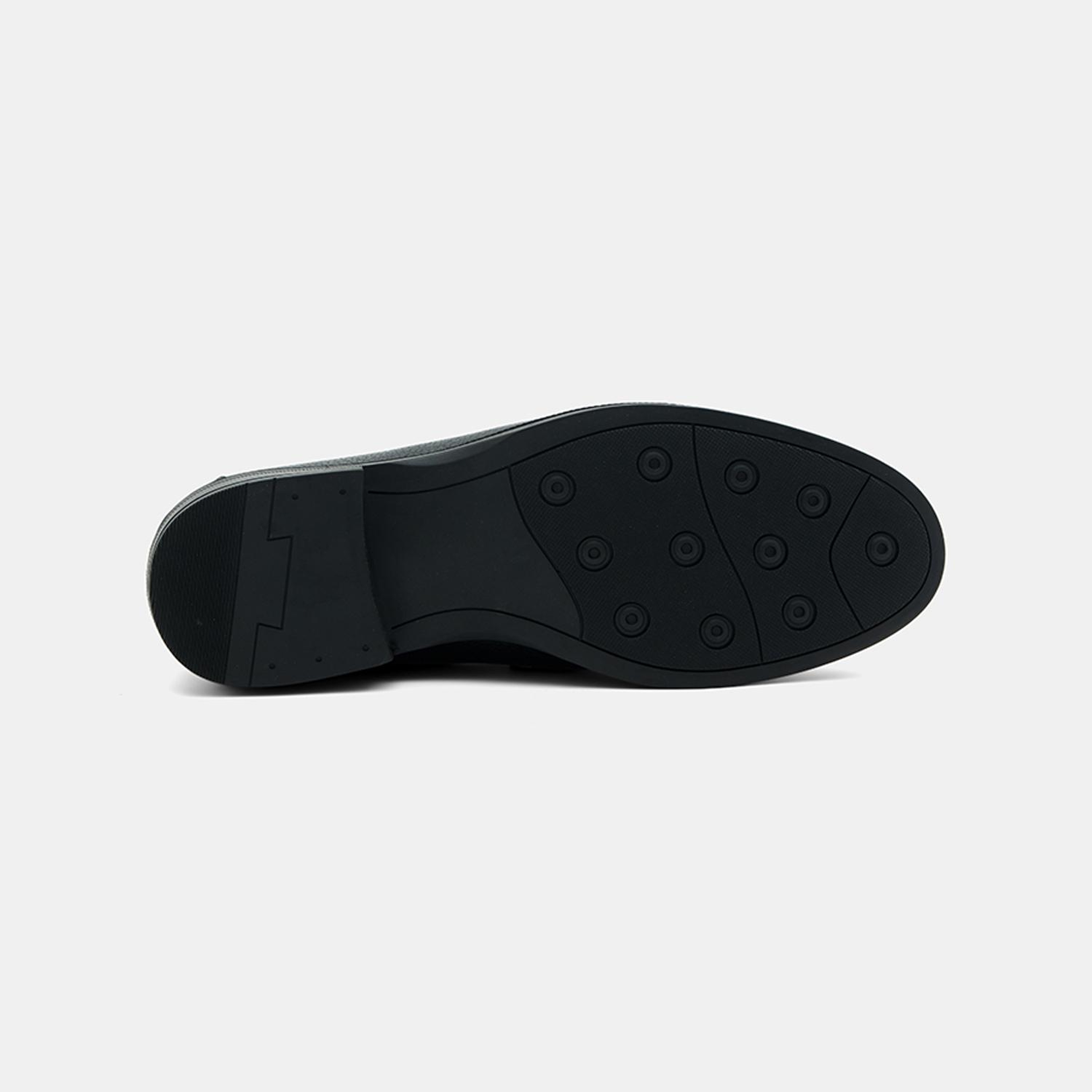 Erkek Siyah Püskül Detaylı Deri Loafer