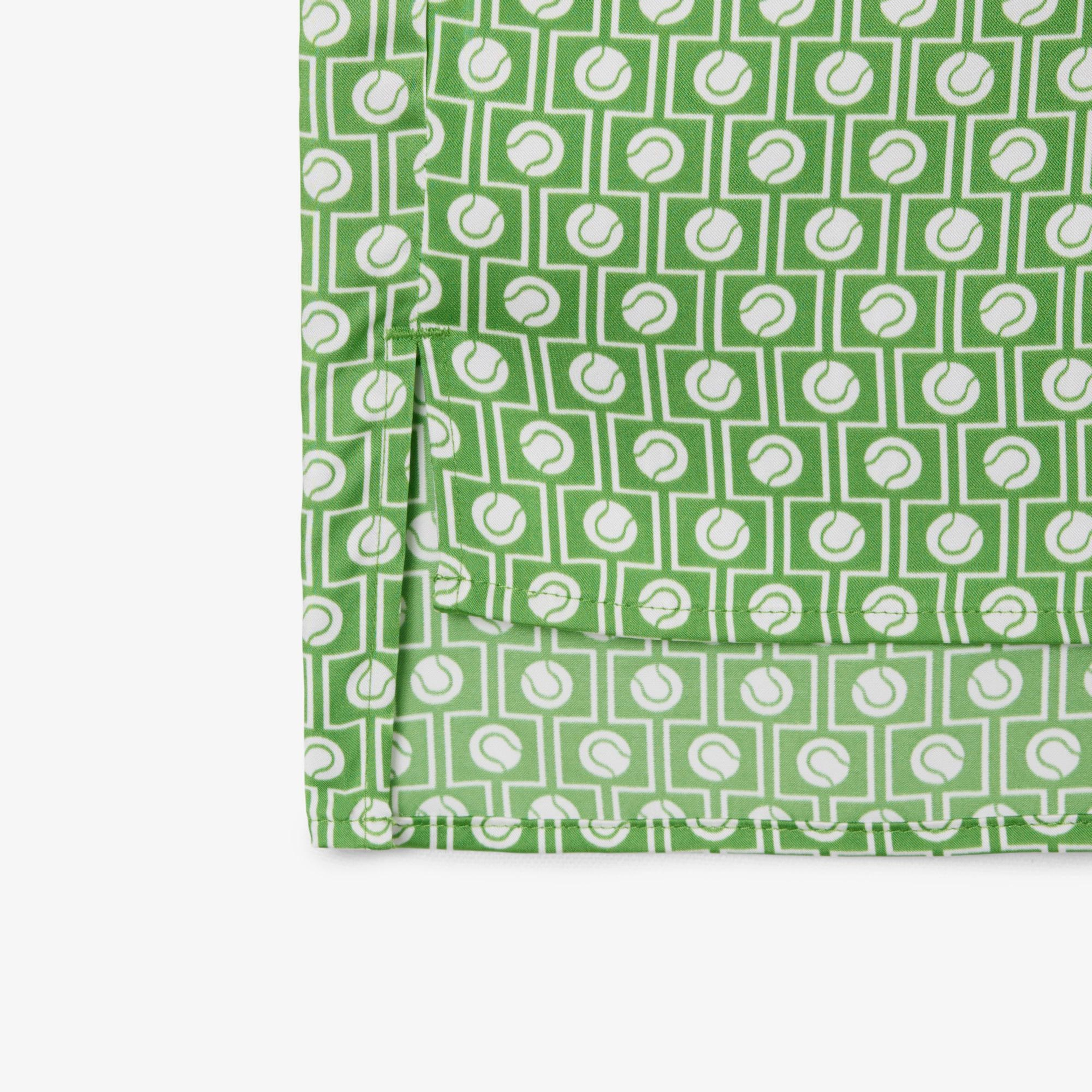 Lacoste Kadın Regular Fit Desenli Yeşil Gömlek