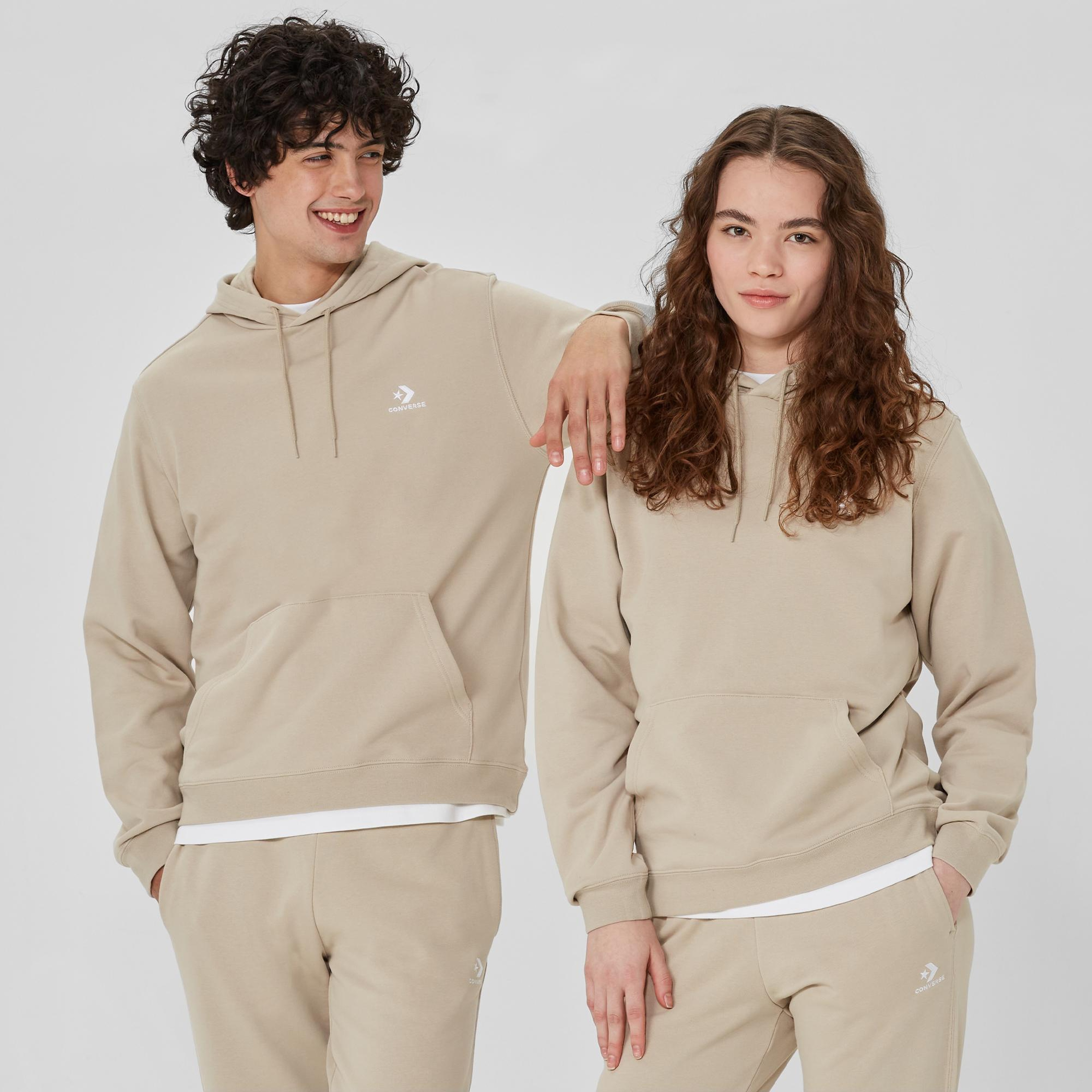 Converse Go-To Embroidered Star Chevron Unisex Pembe Hoodie