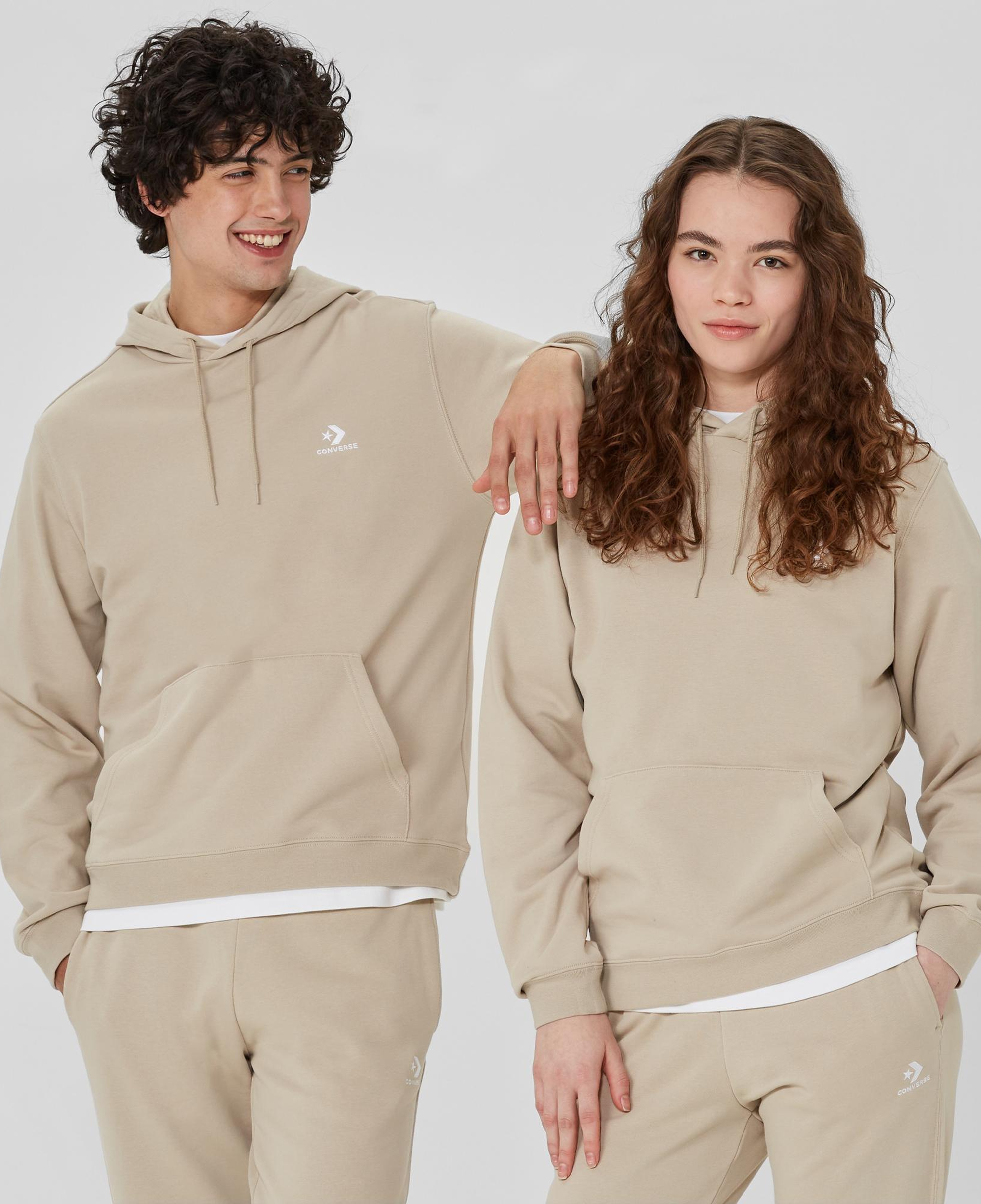 Converse Go-To Embroidered Star Chevron Unisex Pembe Hoodie