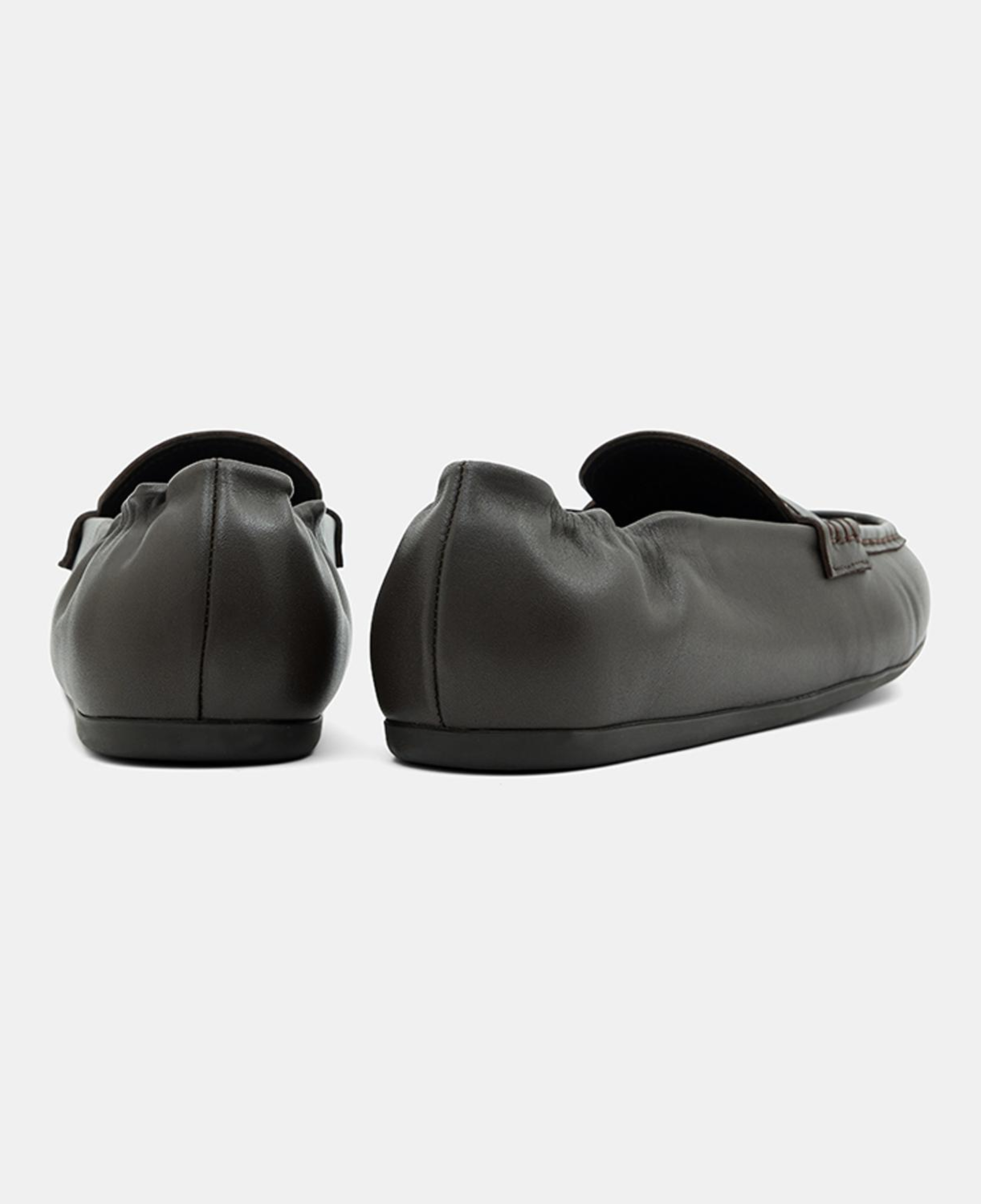 Kadın Koyu Kahve Slip-On Deri Loafer