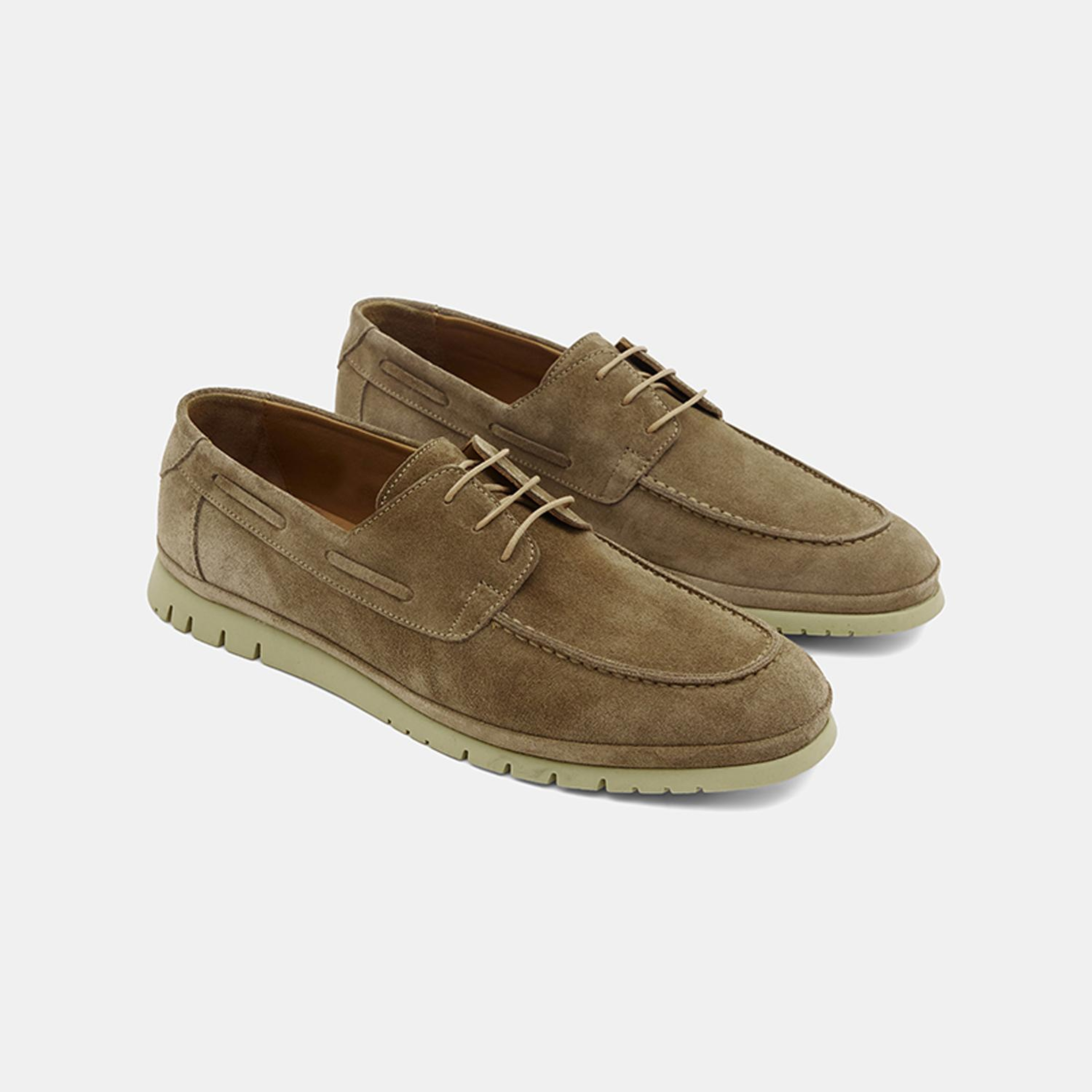 Erkek Vizon Bağcıklı Süet Günlük Loafer