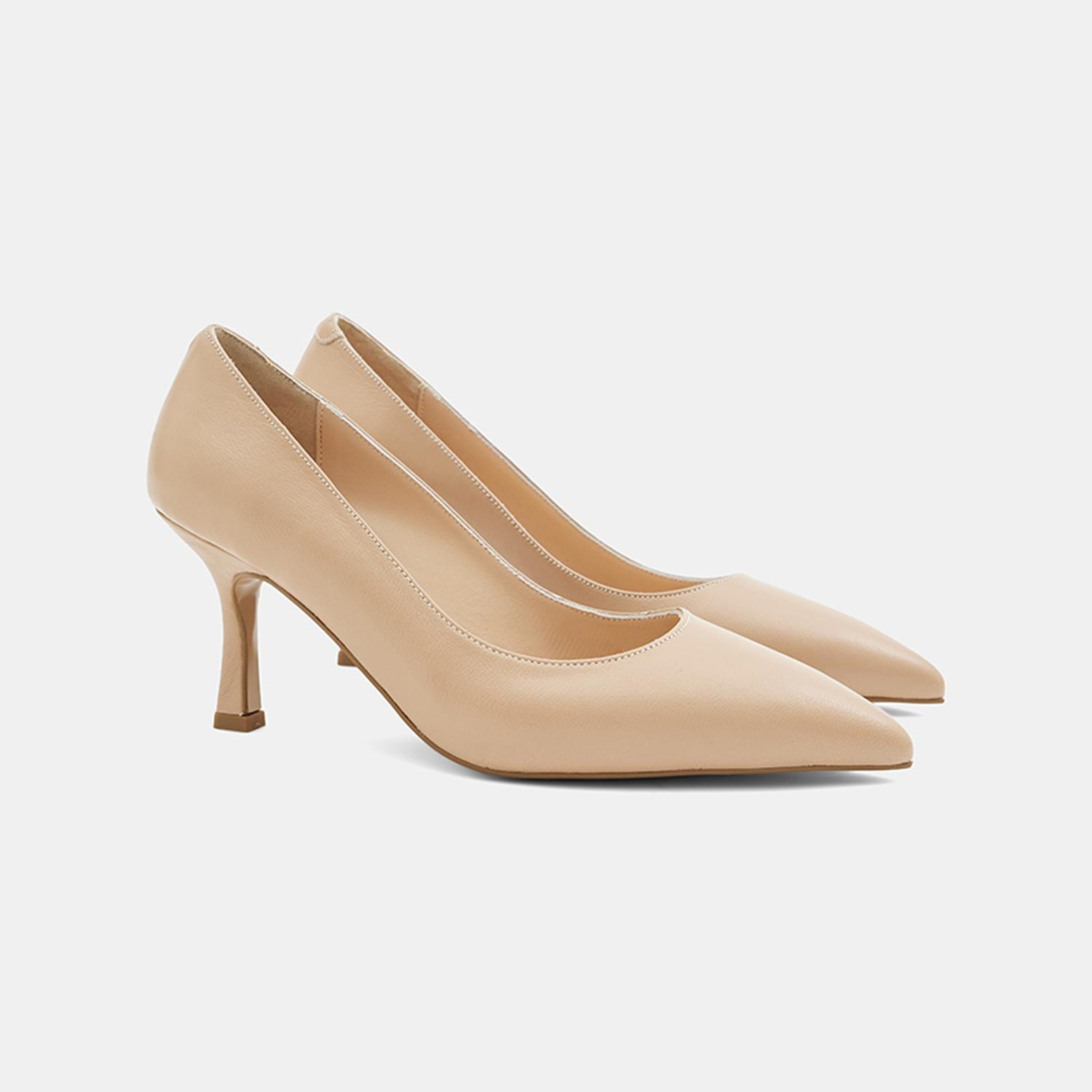 Kadın Ten Sivri Burunlu Klasik Deri Stiletto