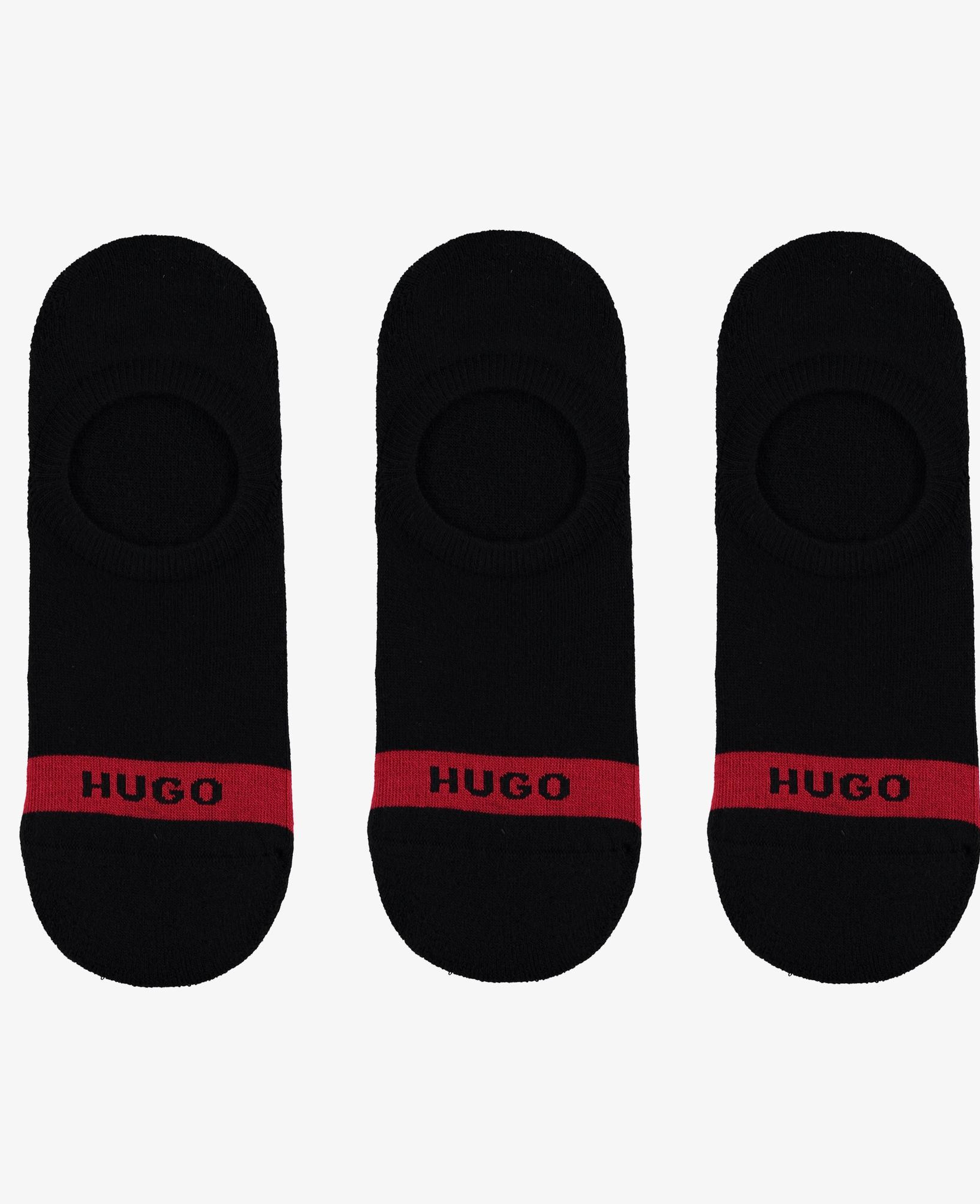Hugo Plush Tape 3'lü Erkek Siyah Çorap