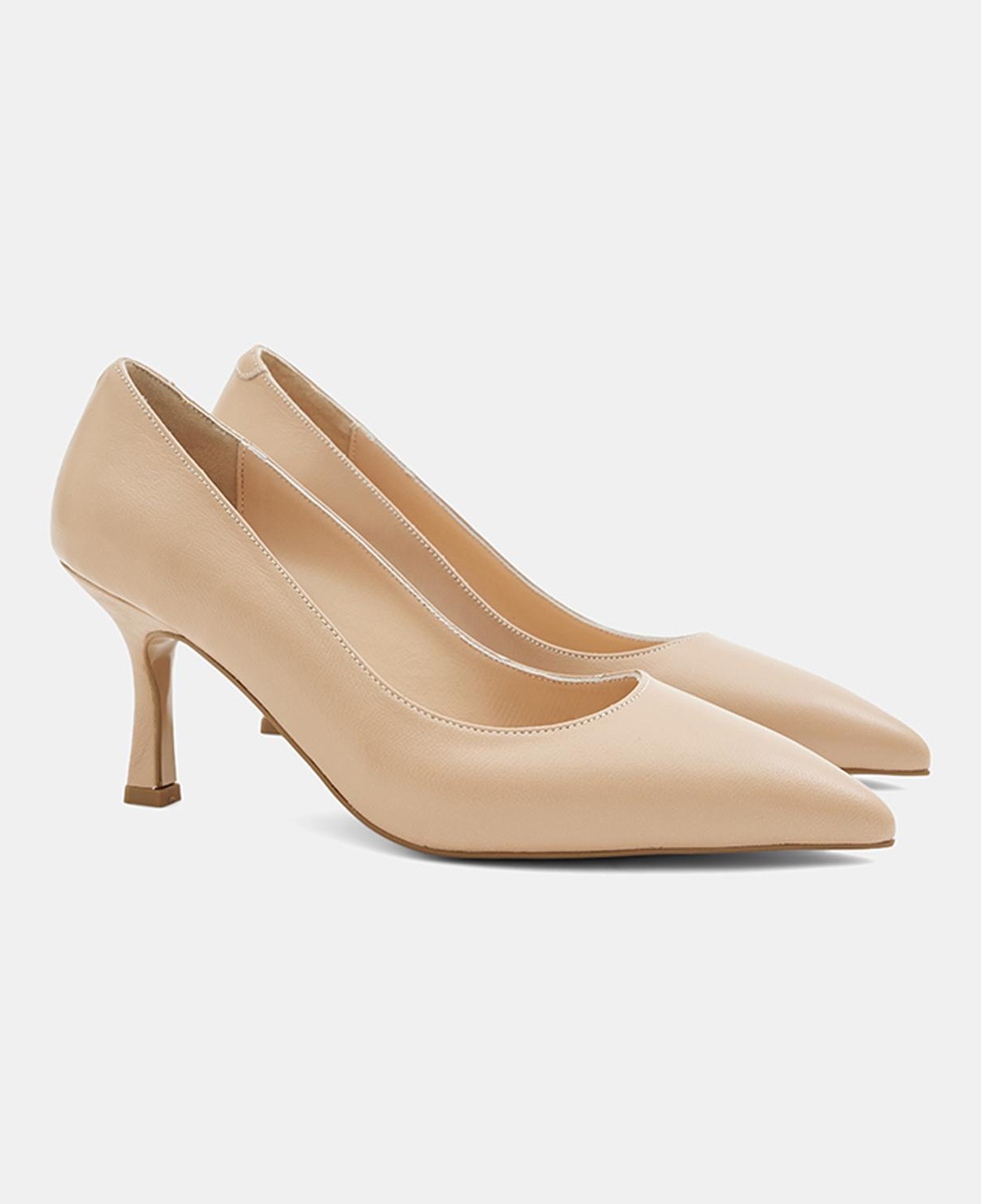 Kadın Ten Sivri Burunlu Klasik Deri Stiletto
