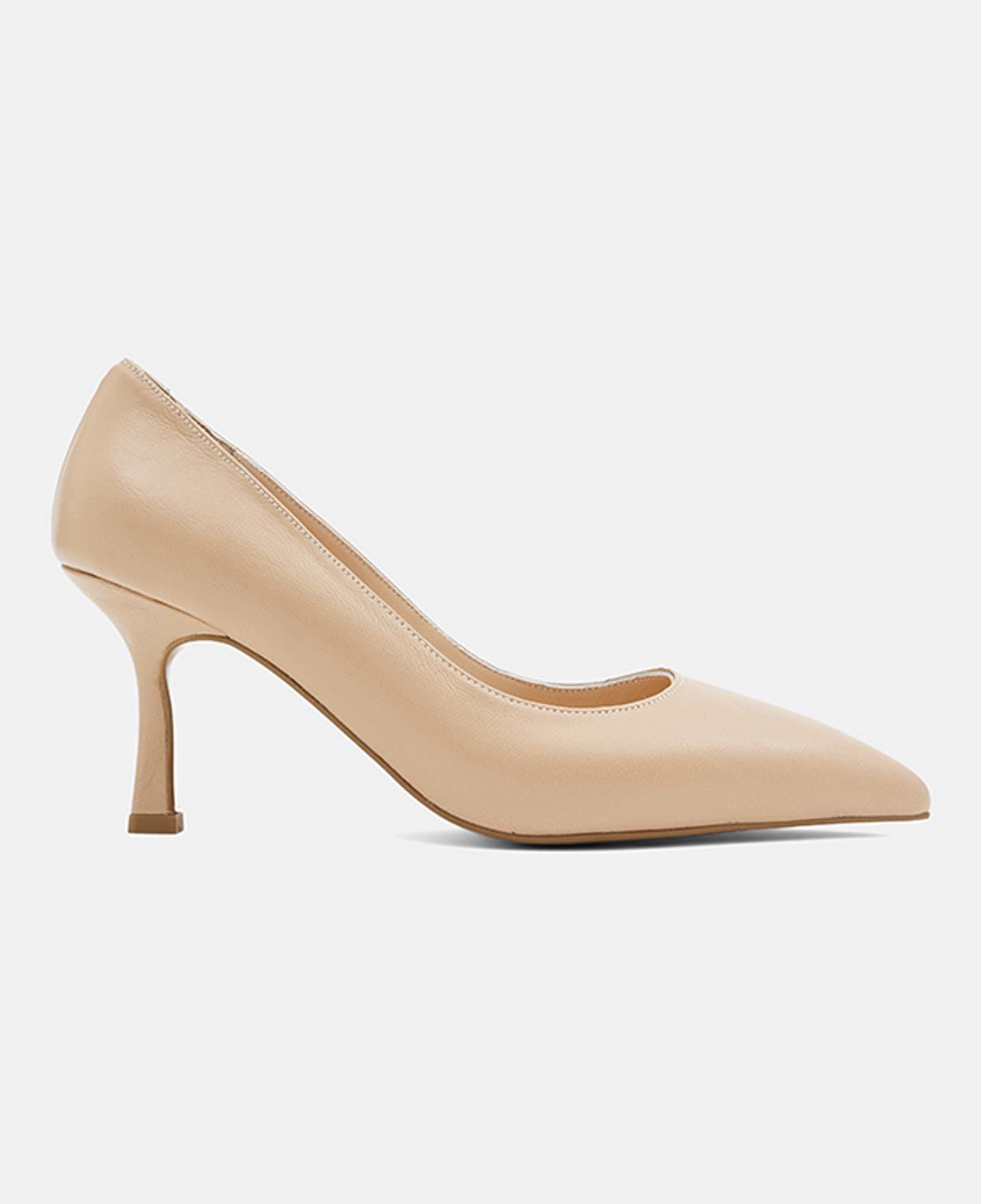 Kadın Ten Sivri Burunlu Klasik Deri Stiletto