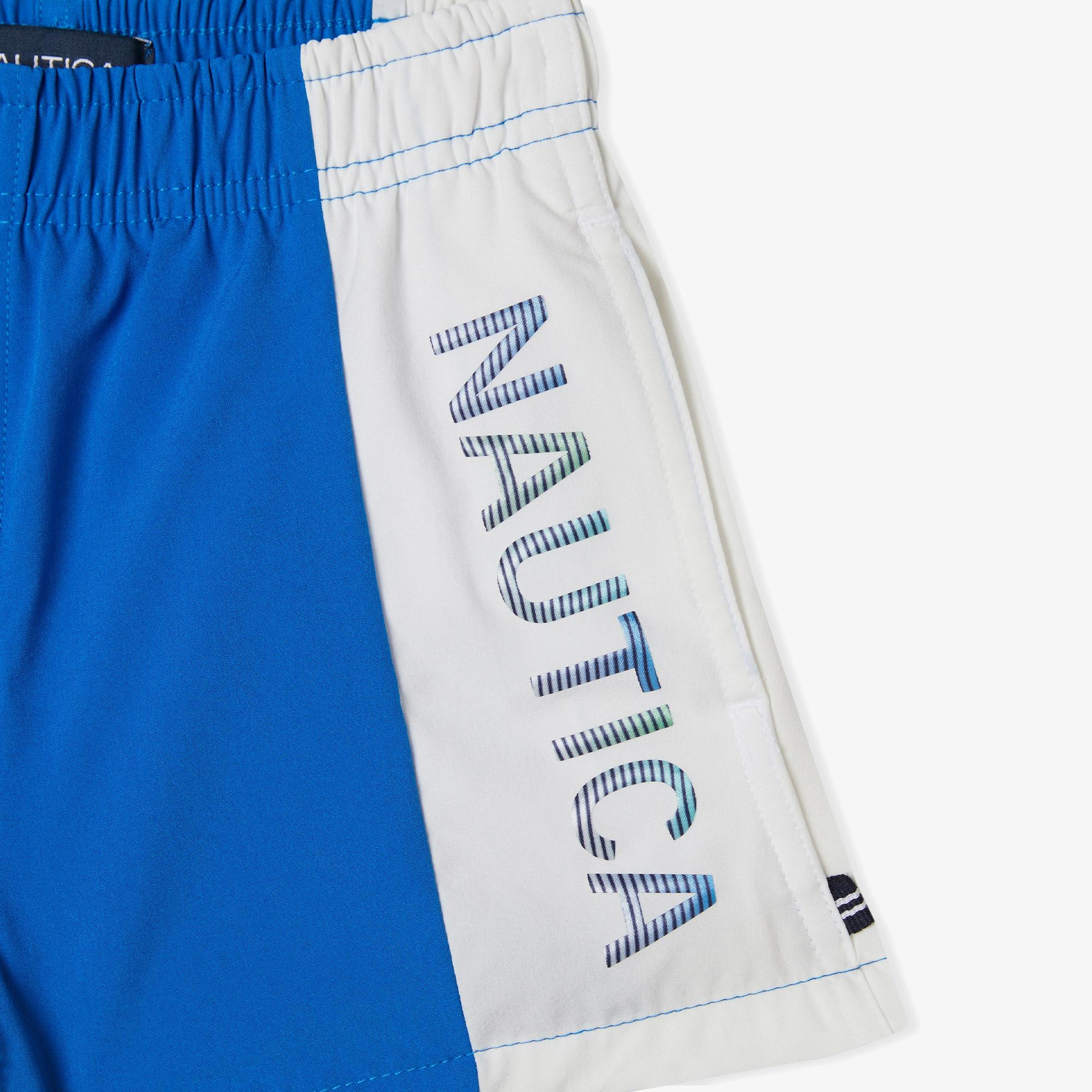 Nautica Erkek Çocuk Mavi Renk Bloklu Deniz Şort