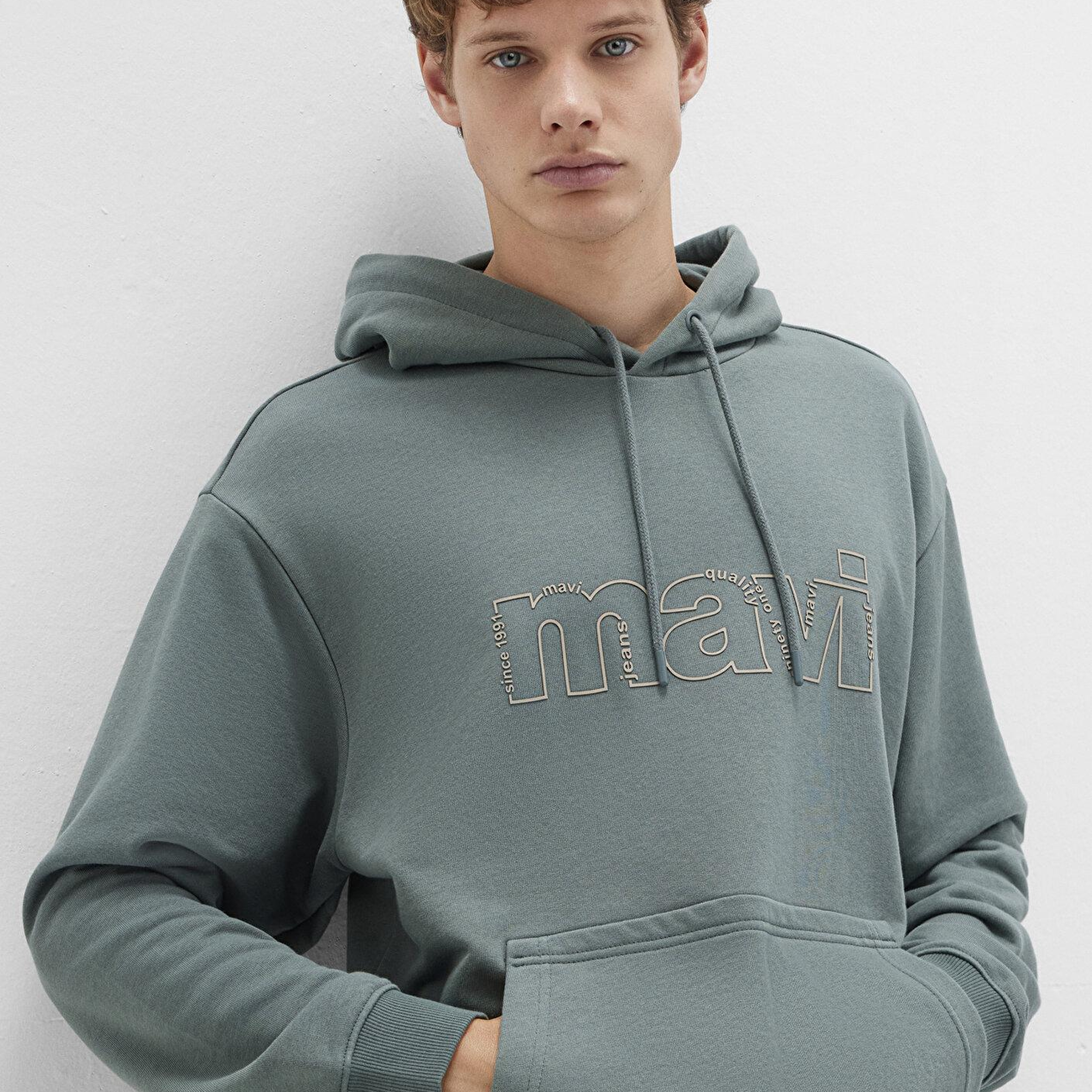 Mavi Mavi Logo Baskılı Yeşil Sweatshirt 0S10196-71577