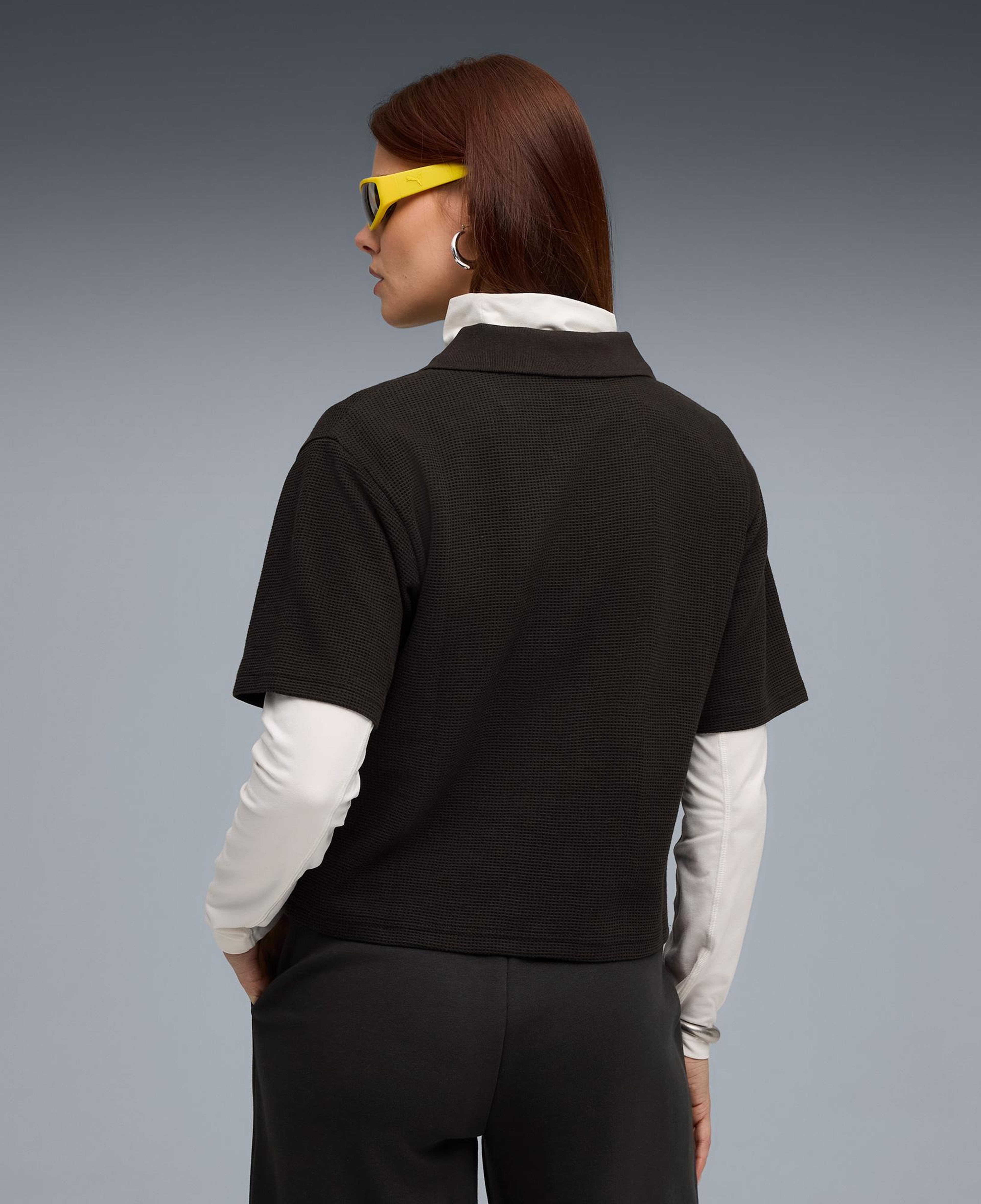 Puma Class Relaxed Polo Kadın Siyah T-Shirt