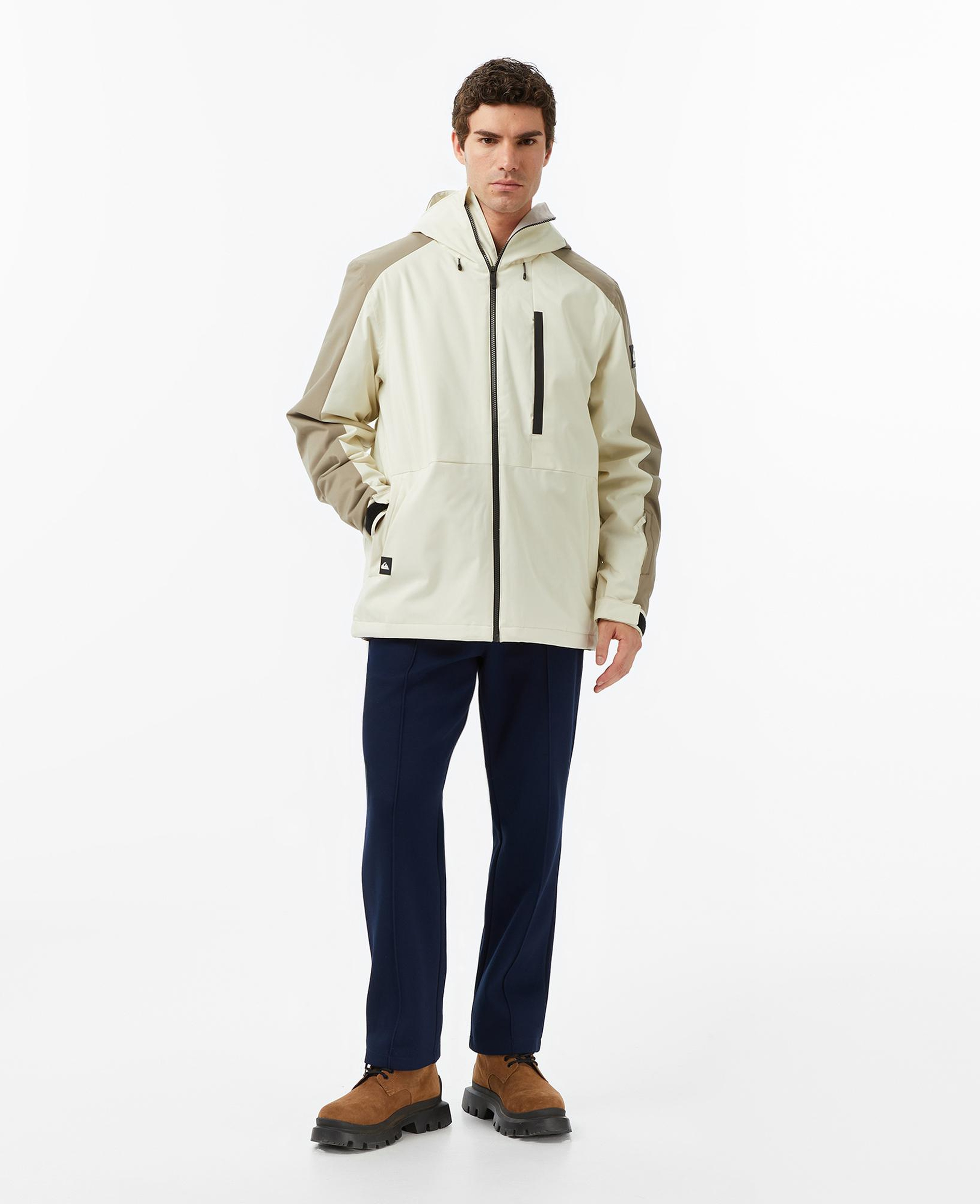 Quiksilver Mission Block Erkek Krem Kayak Montu