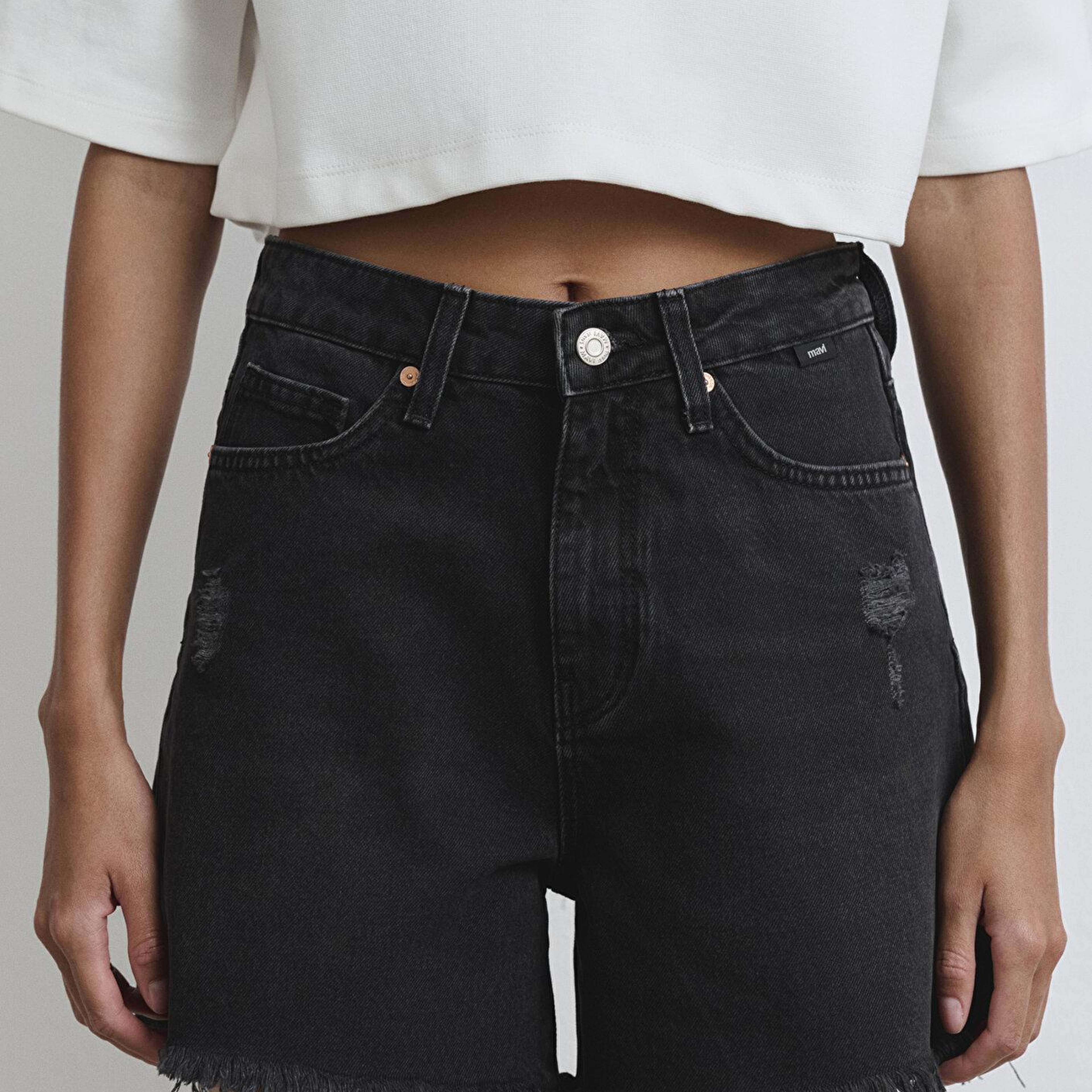 Mavi Millie 90lar Antrasit Jean Şort 1458981230