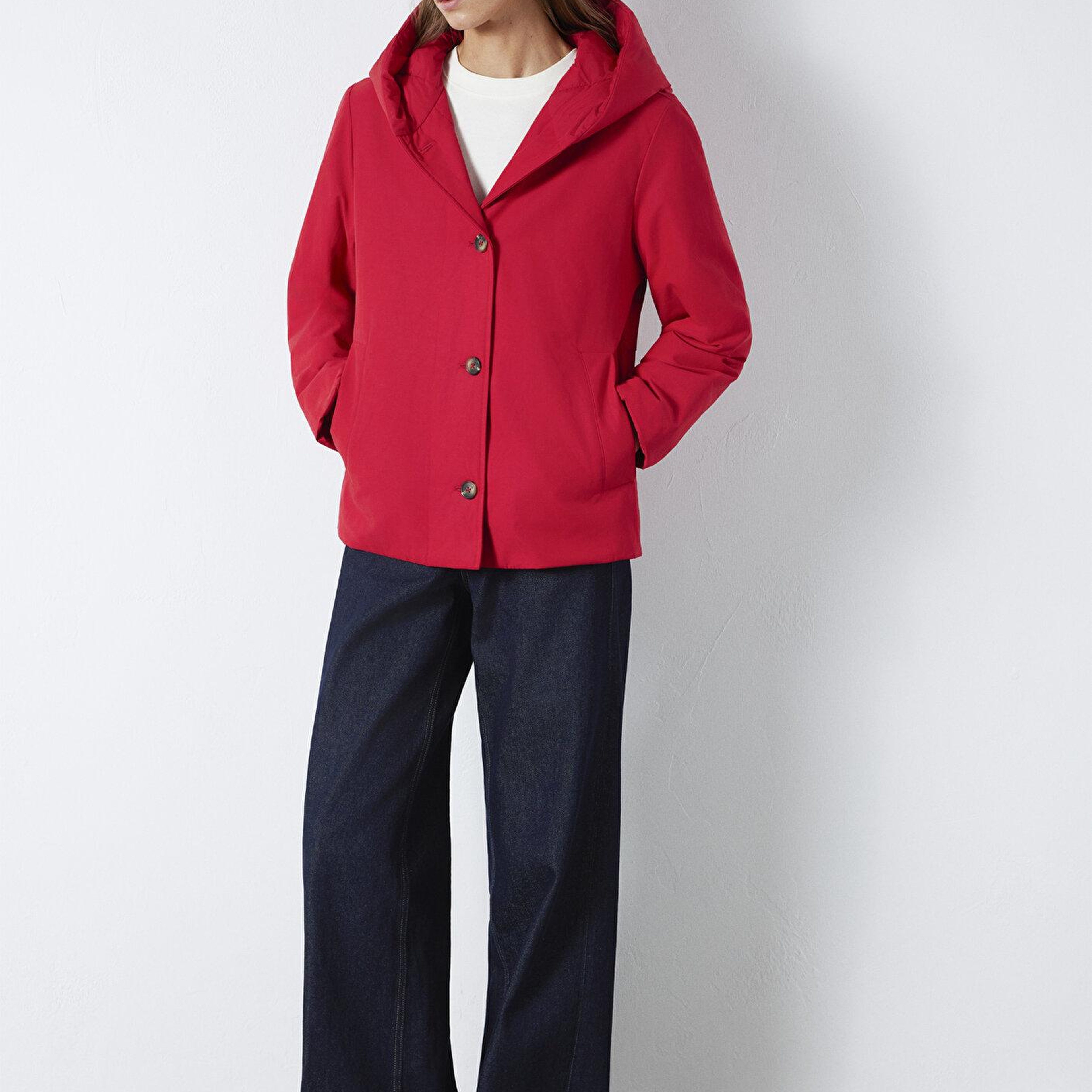 Mavi Kapüşonlu Kırmızı Ceket 1110814-88631