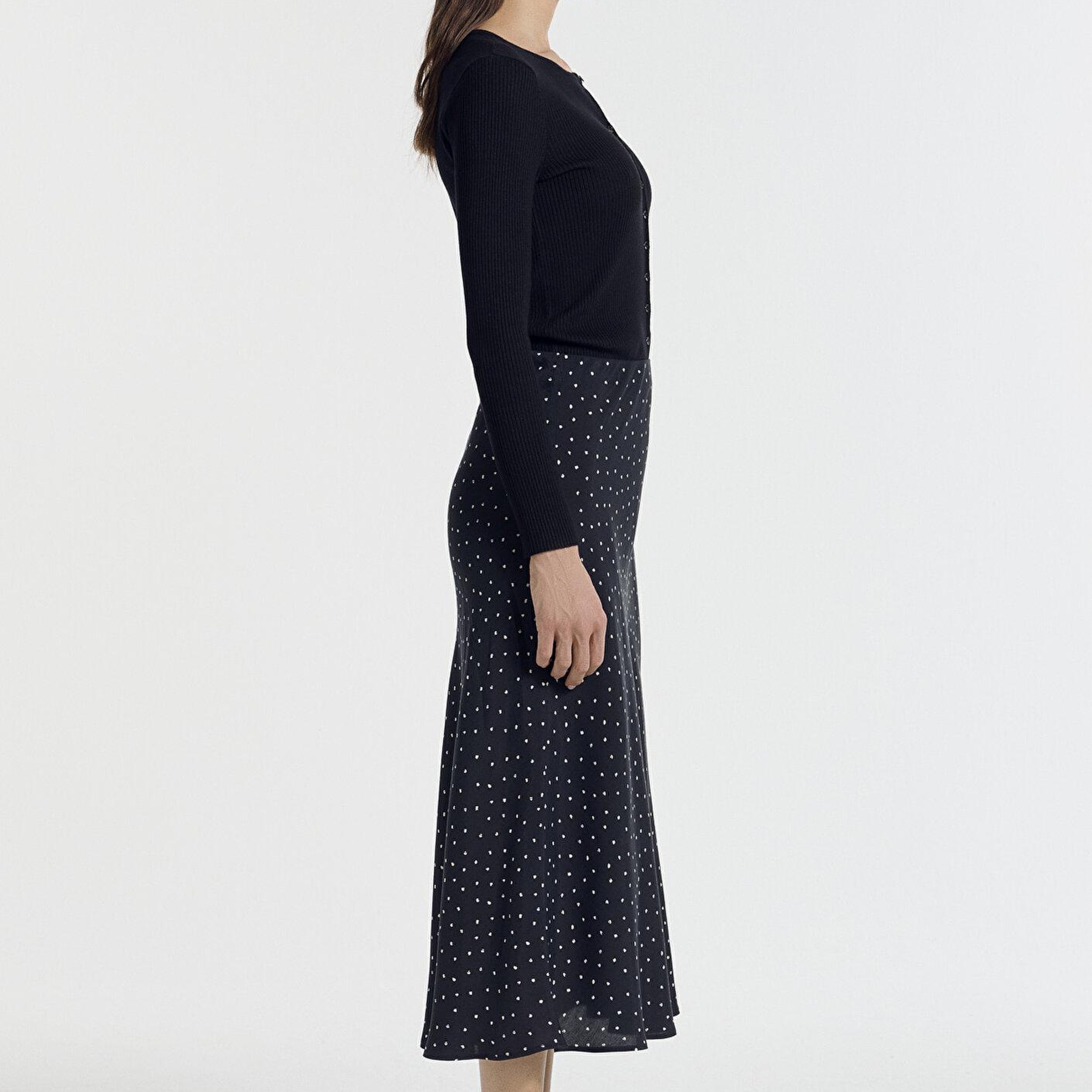 Mavi Baskılı Lacivert Midi Etek 1310583-91474