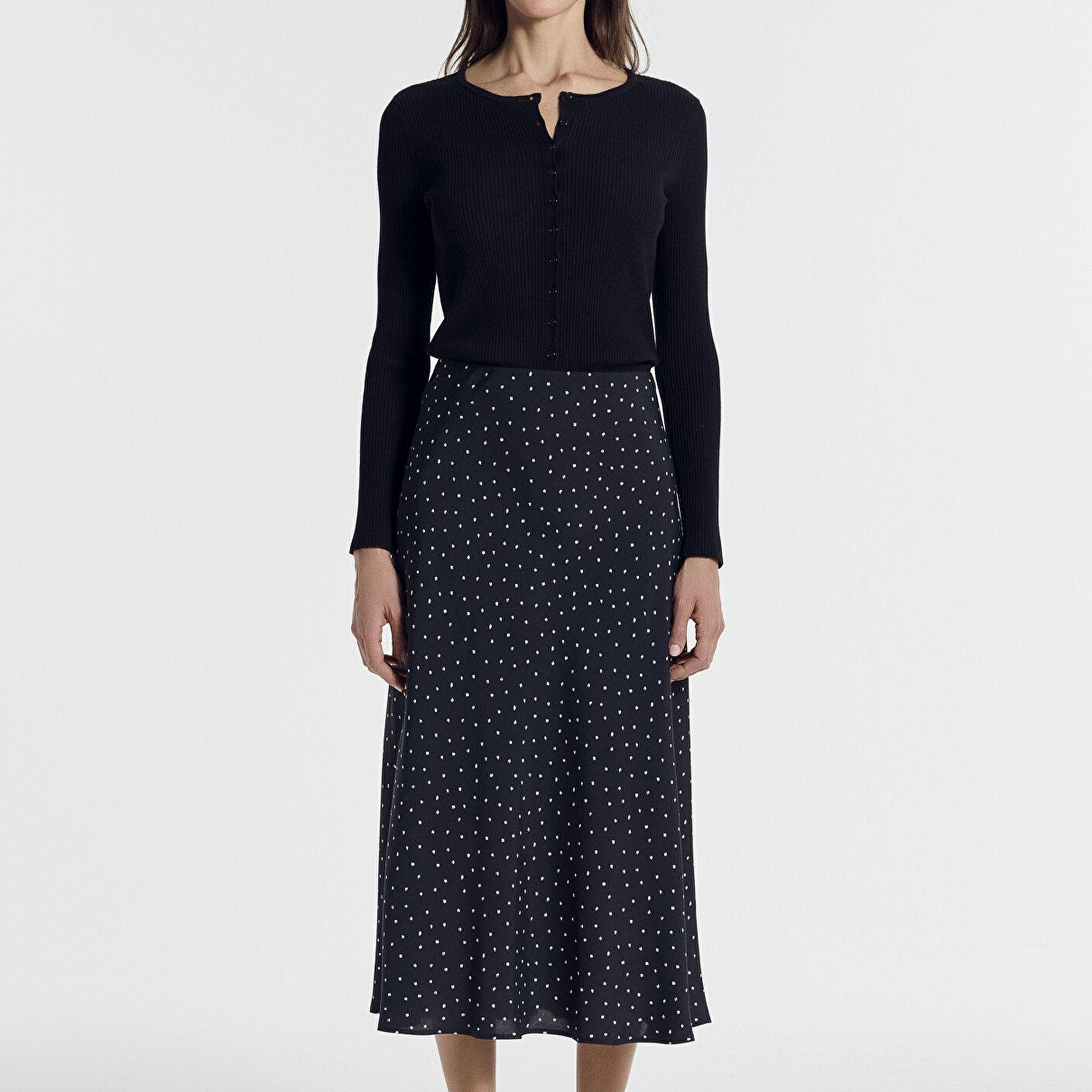 Mavi Baskılı Lacivert Midi Etek 1310583-91474