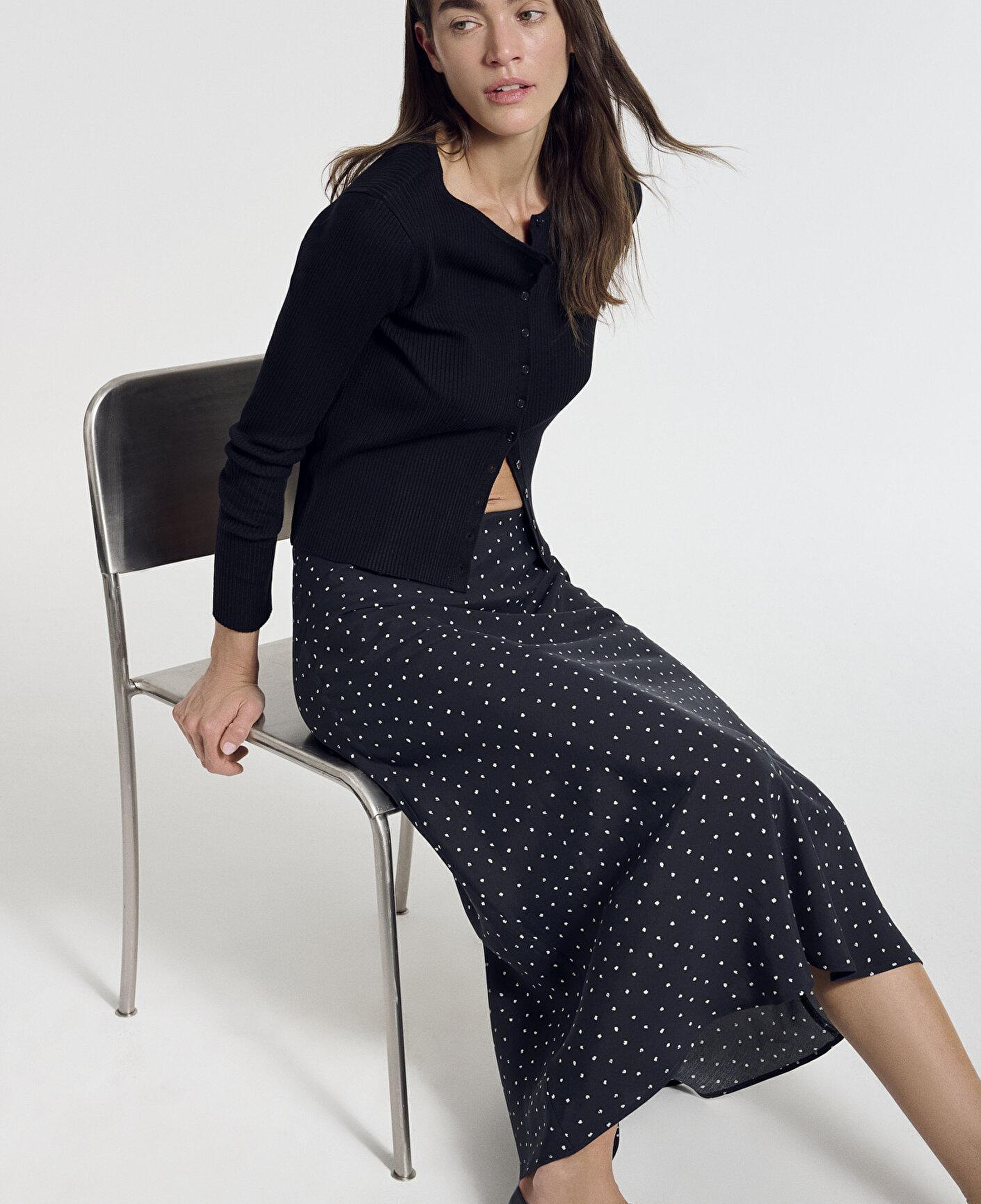 Mavi Baskılı Lacivert Midi Etek 1310583-91474