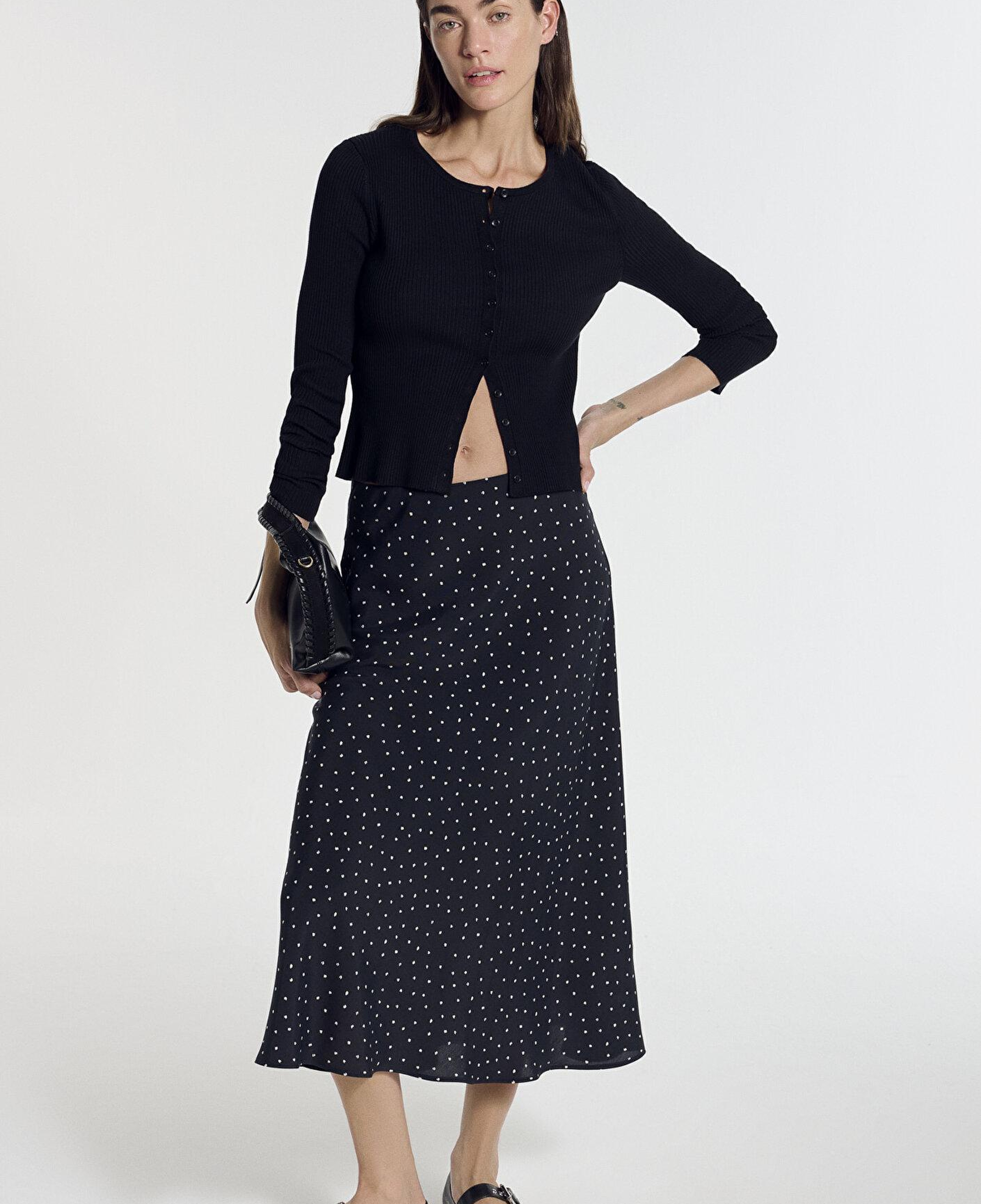 Mavi Baskılı Lacivert Midi Etek 1310583-91474