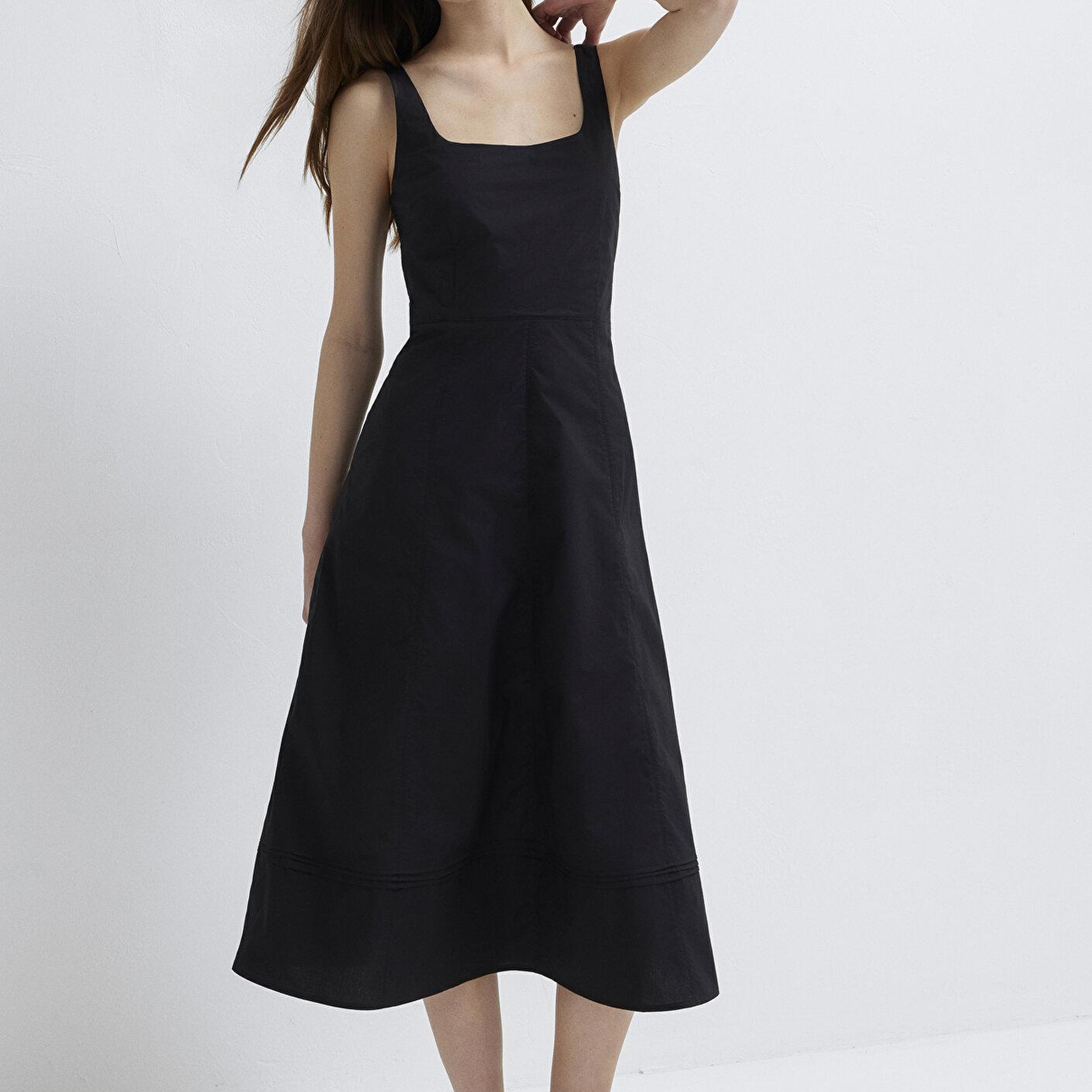 Mavi Siyah Uzun Elbise 1310809-900