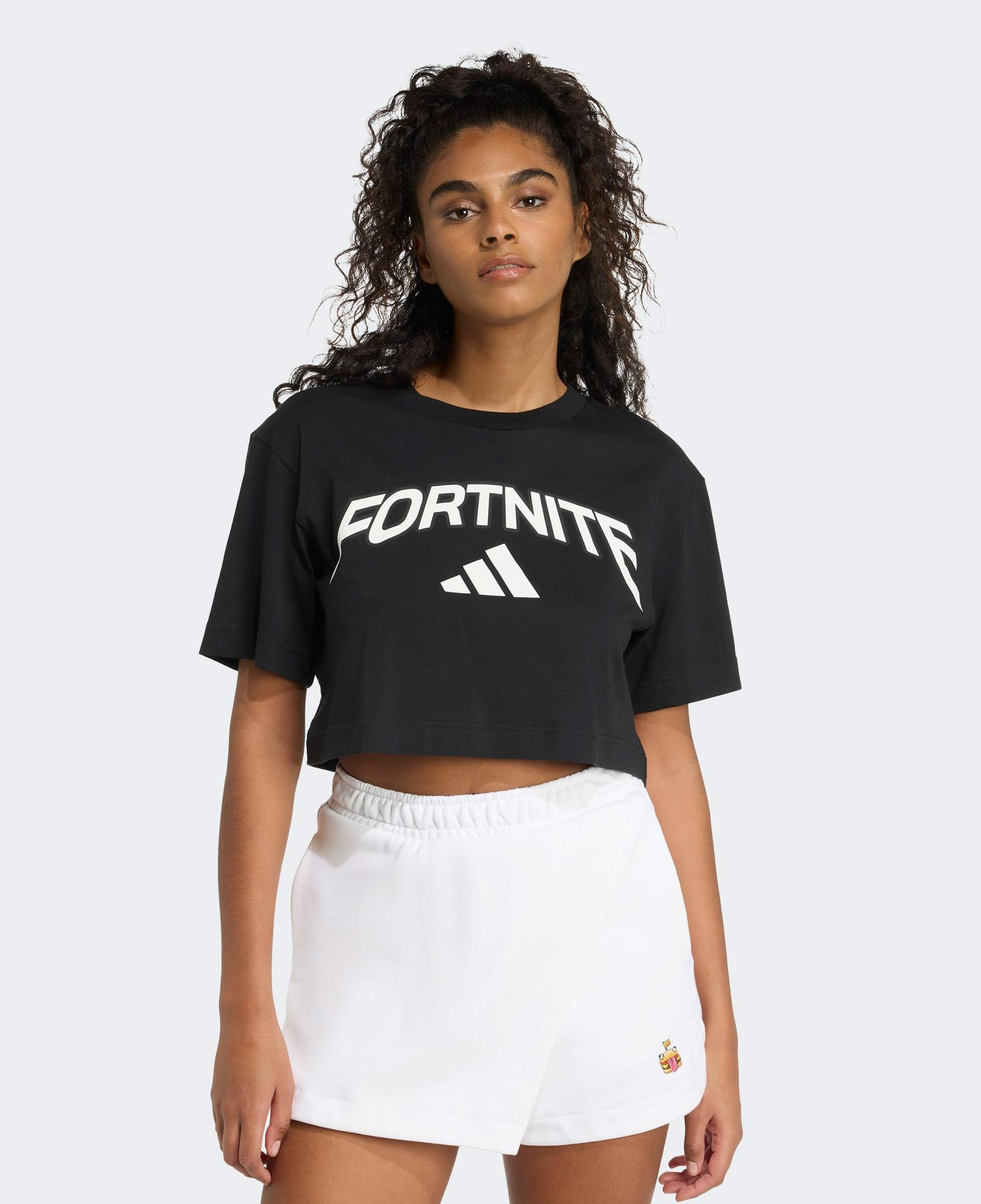 adidas Fortnite Crop Kadın Siyah T-Shirt