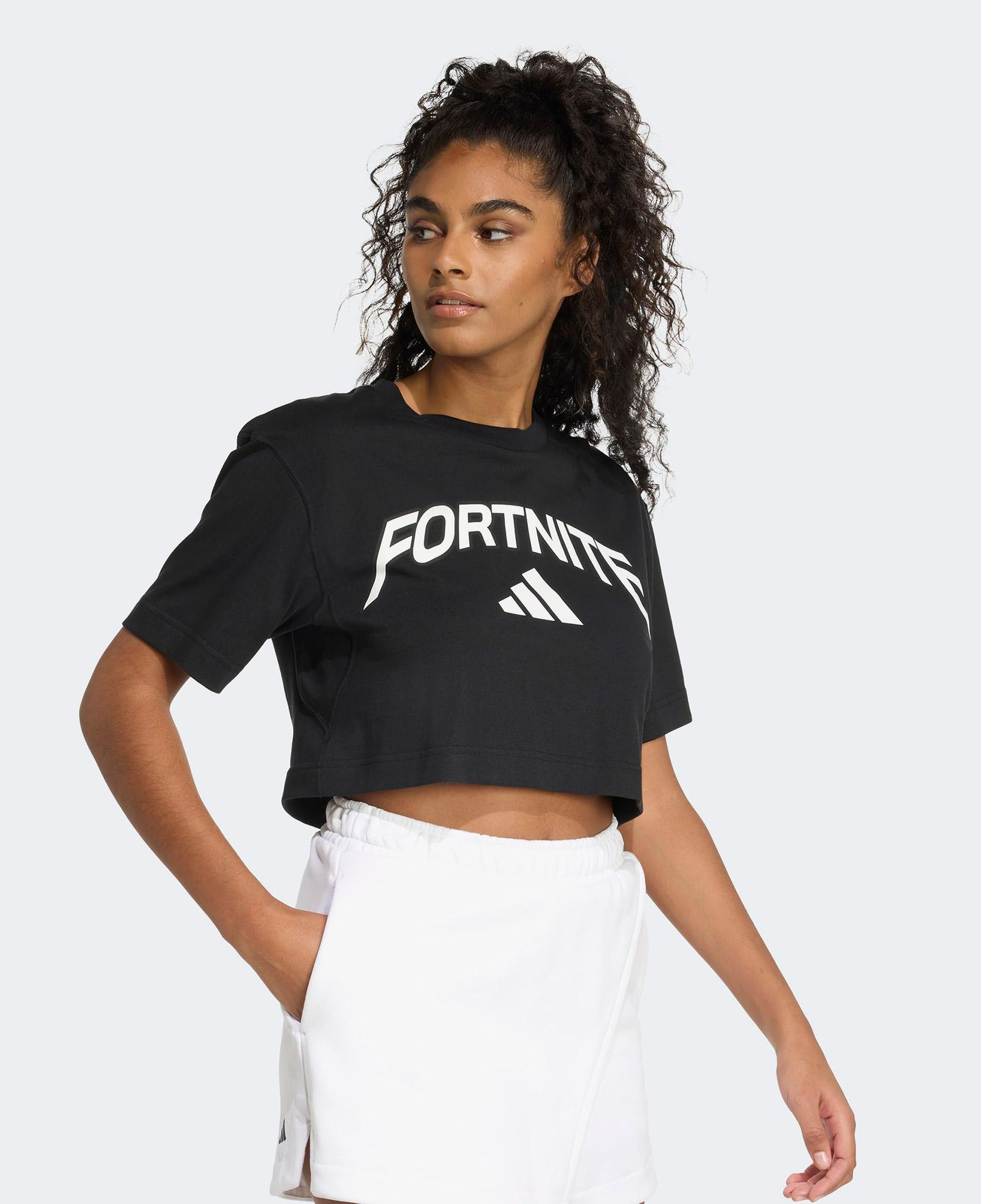 adidas Fortnite Crop Kadın Siyah T-Shirt