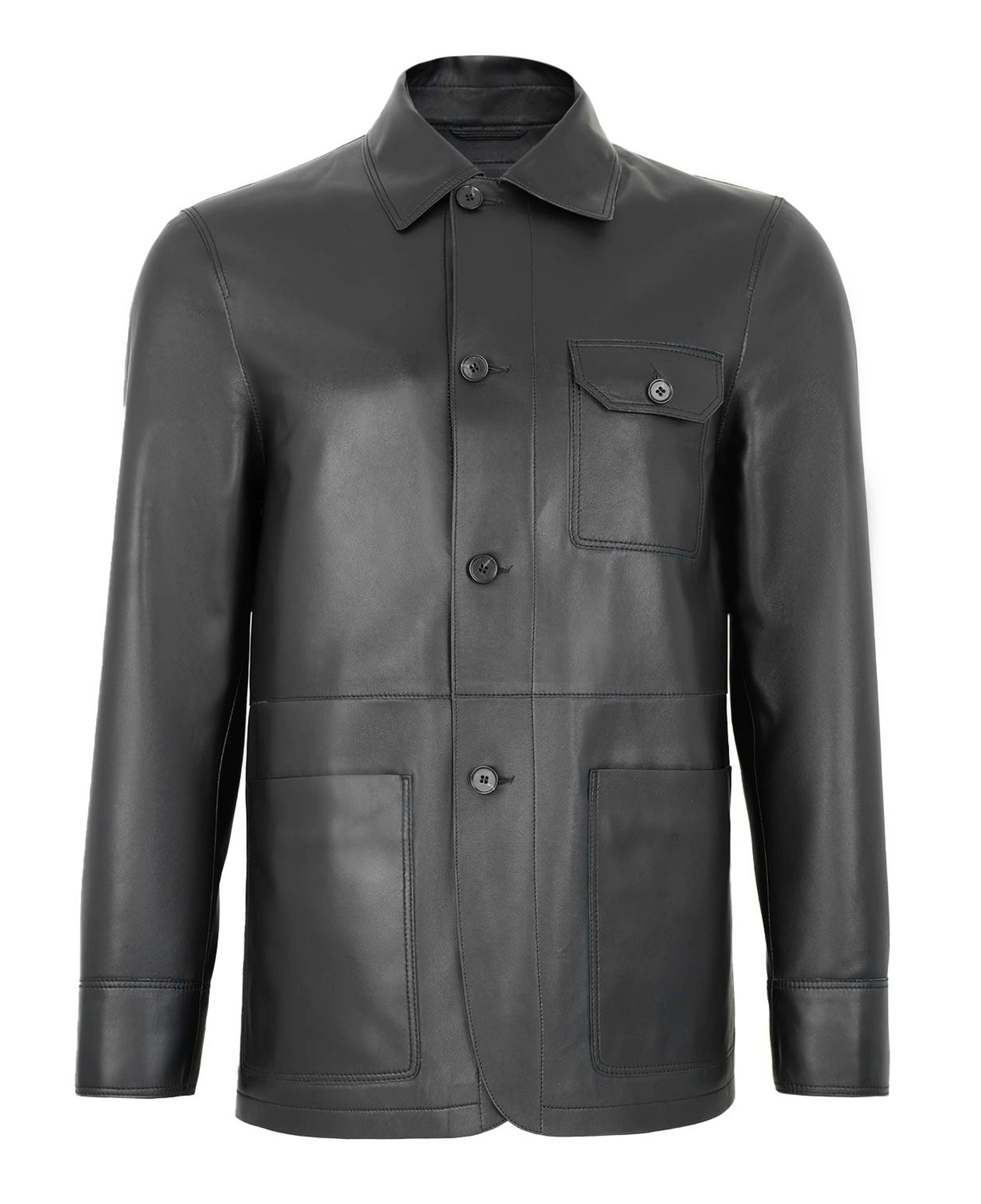 Achak Siyah Erkek Blazer Deri Ceket