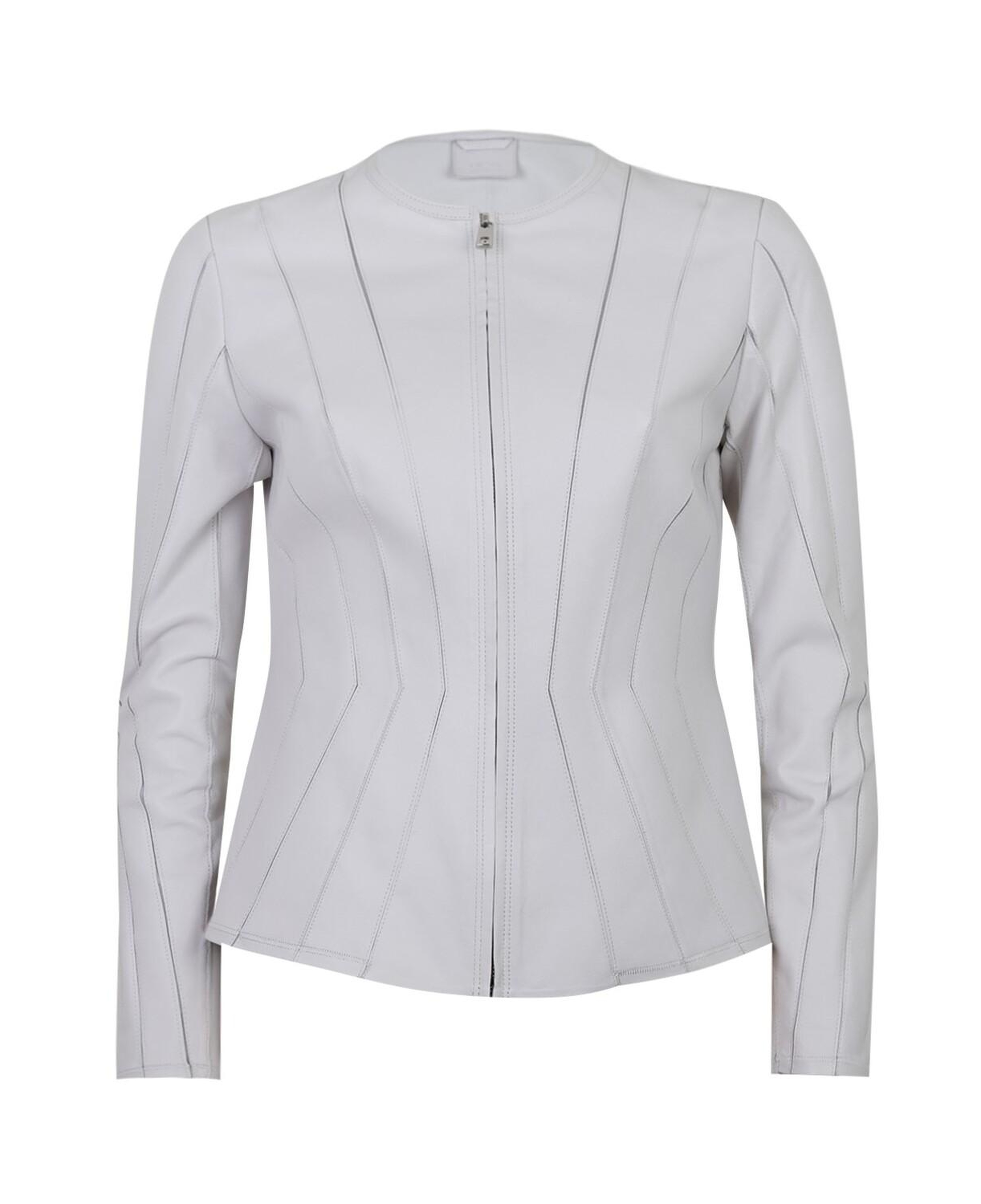 Bienna Beyaz Kadın Panelli Deri Ceket