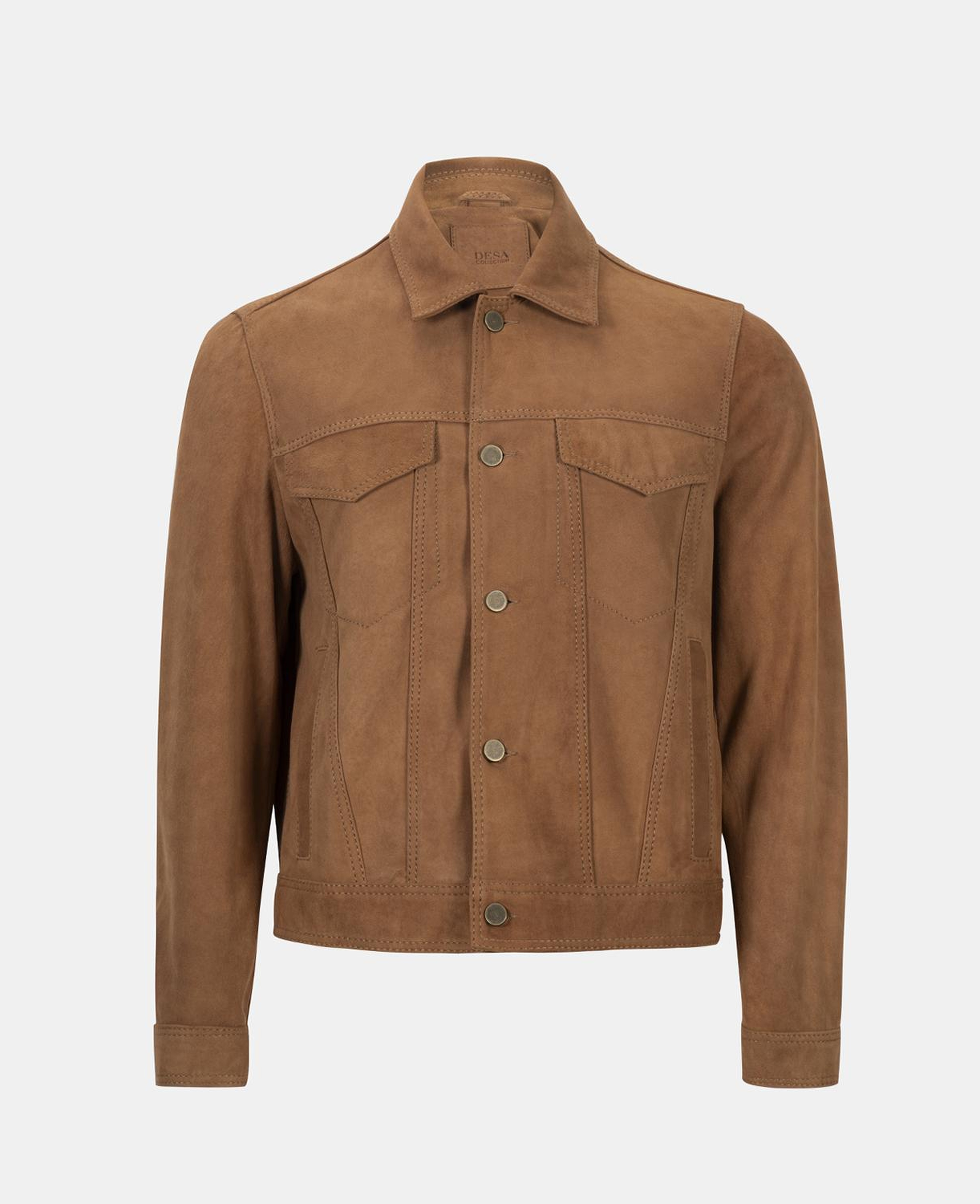 Erkek Taba Gömlek Yaka Süet Ceket