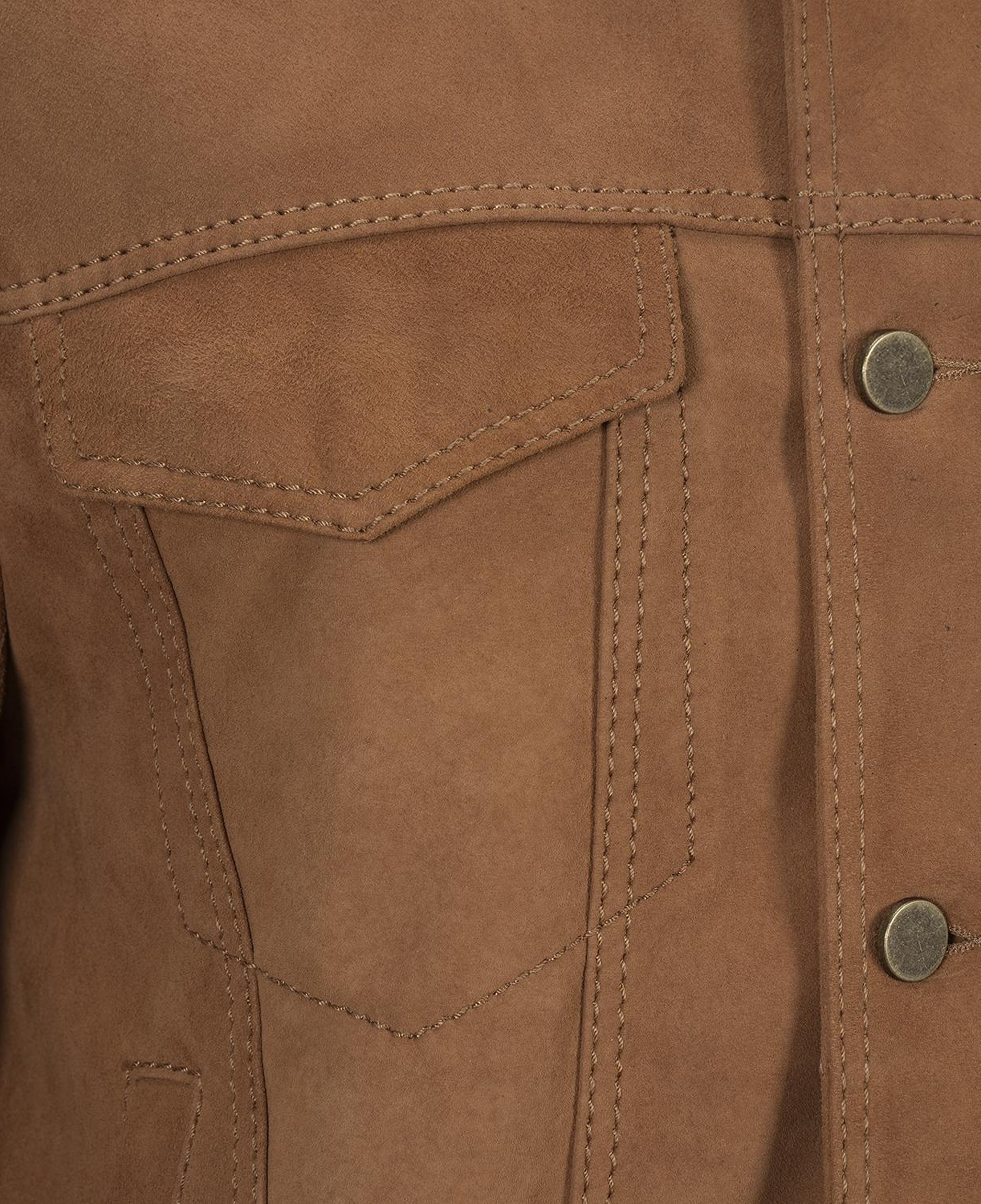 Erkek Taba Gömlek Yaka Süet Ceket