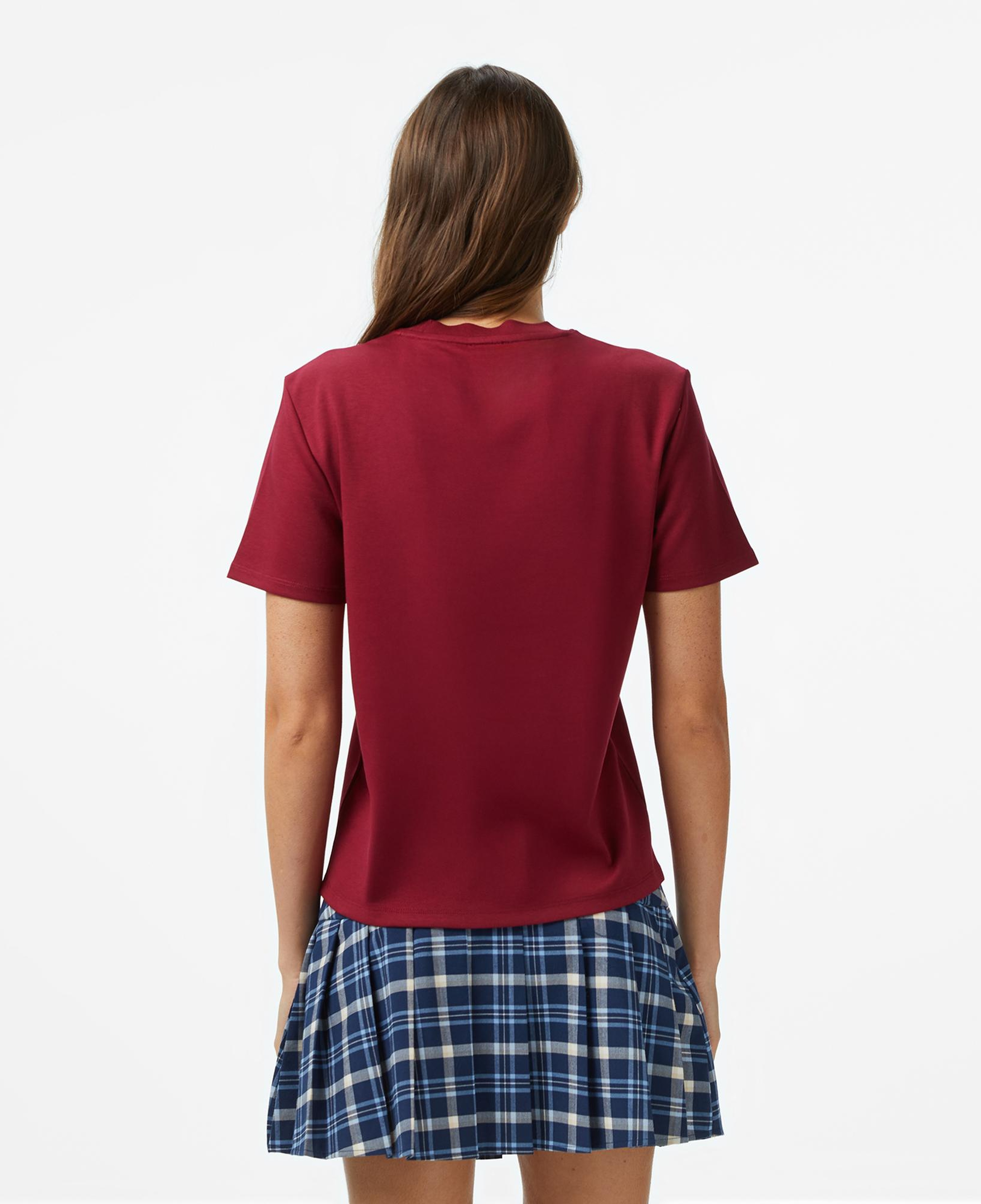 Calvin Klein Interlock Emblem Mock Kadın Kırmızı T-Shirt