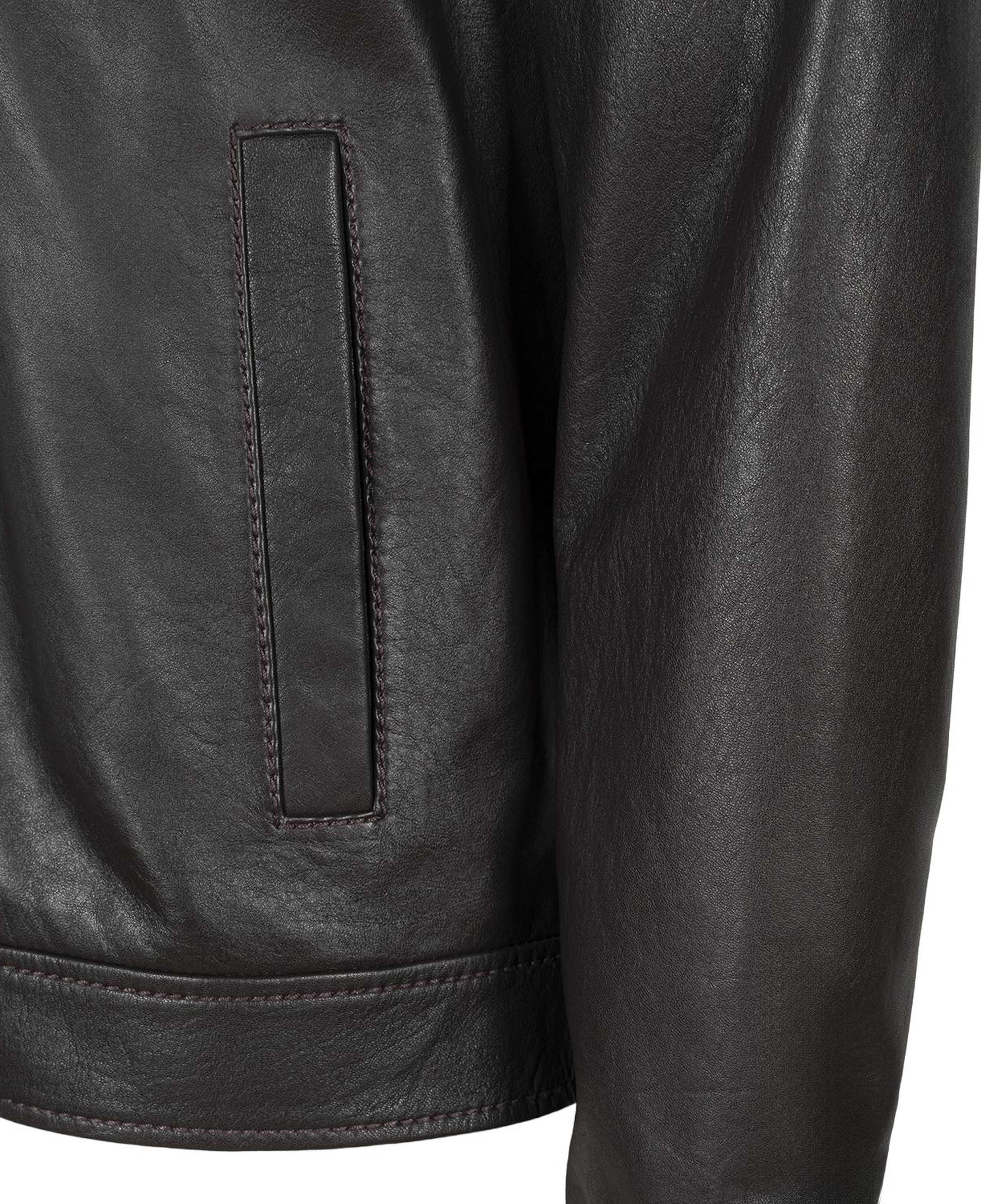 Erkek Kahve Gömlek Yakalı Deri Ceket