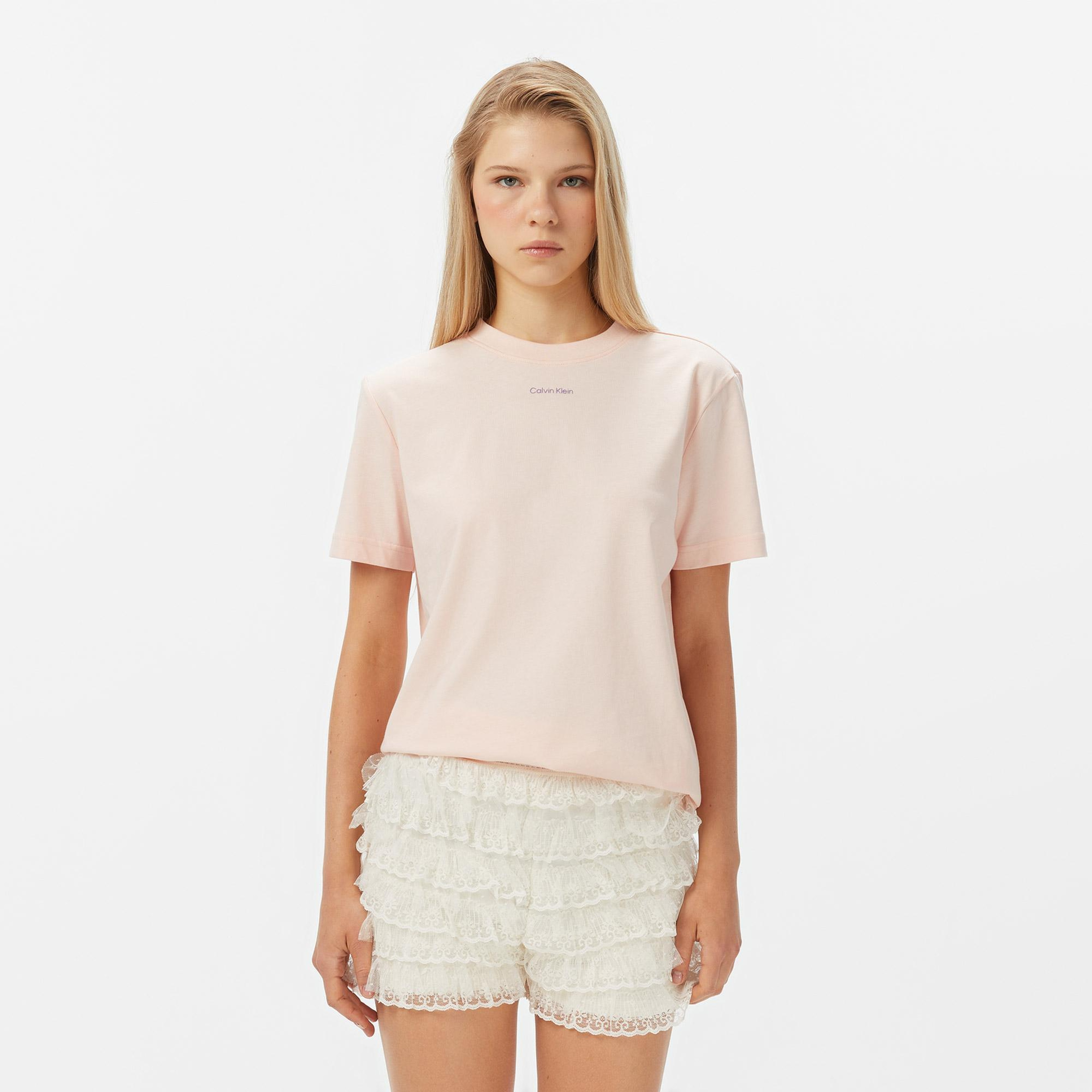 Calvin Klein Classic Logo Kadın Pembe T-Shirt