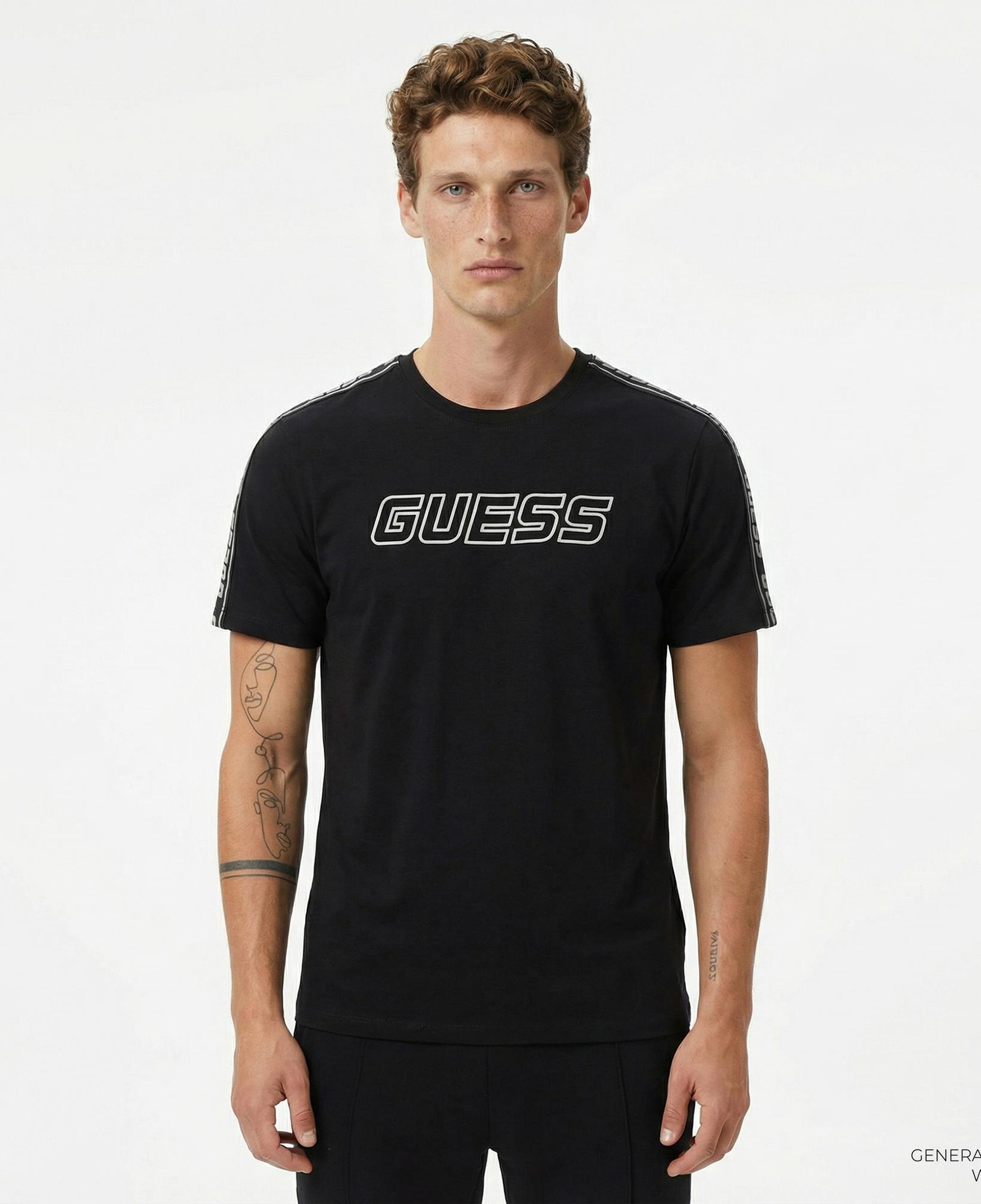 Guess Arlo Erkek Siyah T-Shirt