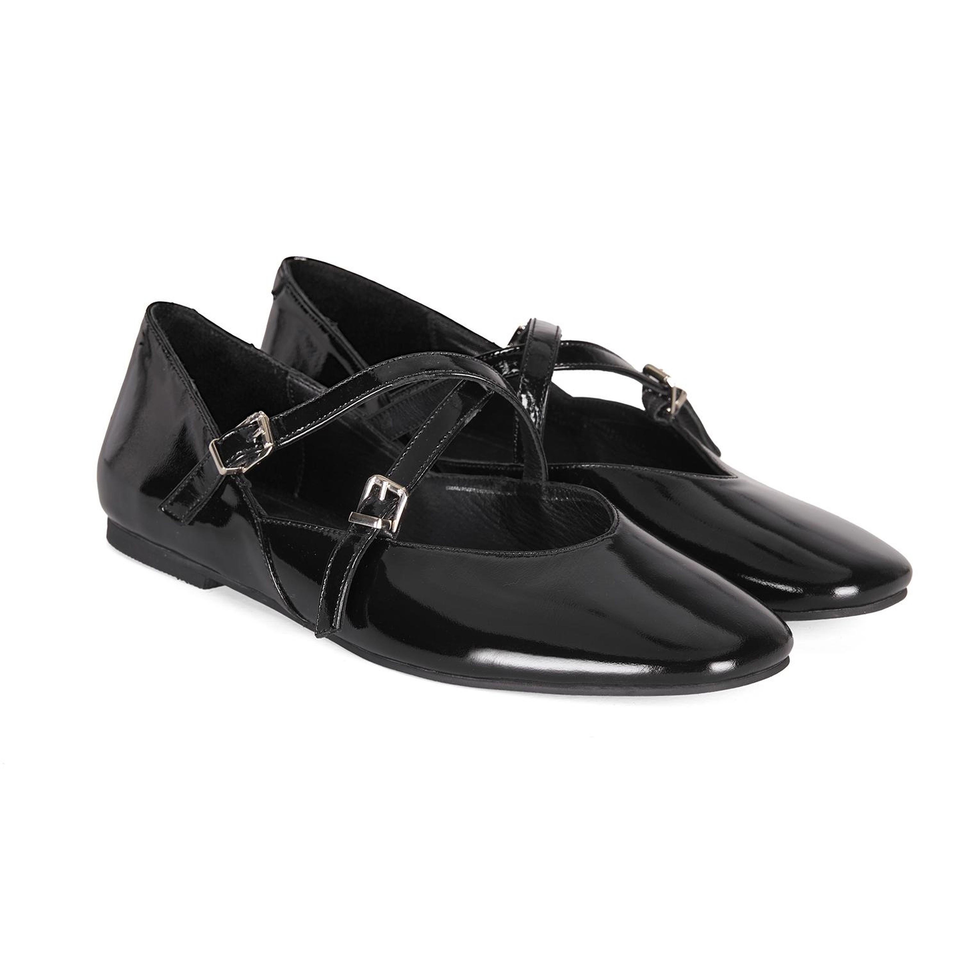 Kadın Siyah Mary Jane Deri Günlük Ayakkabı