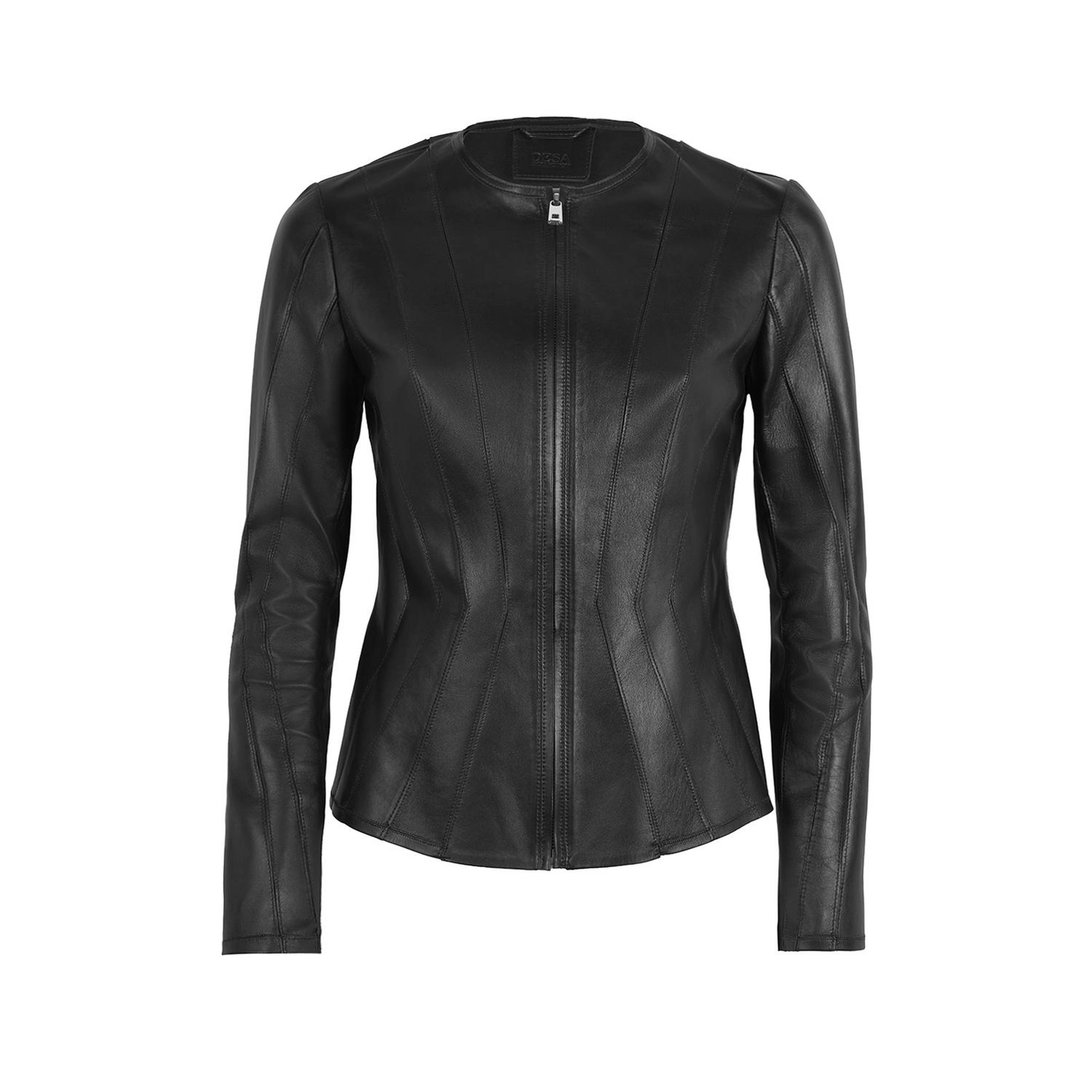 Bienna Siyah Kadın Panelli Deri Ceket