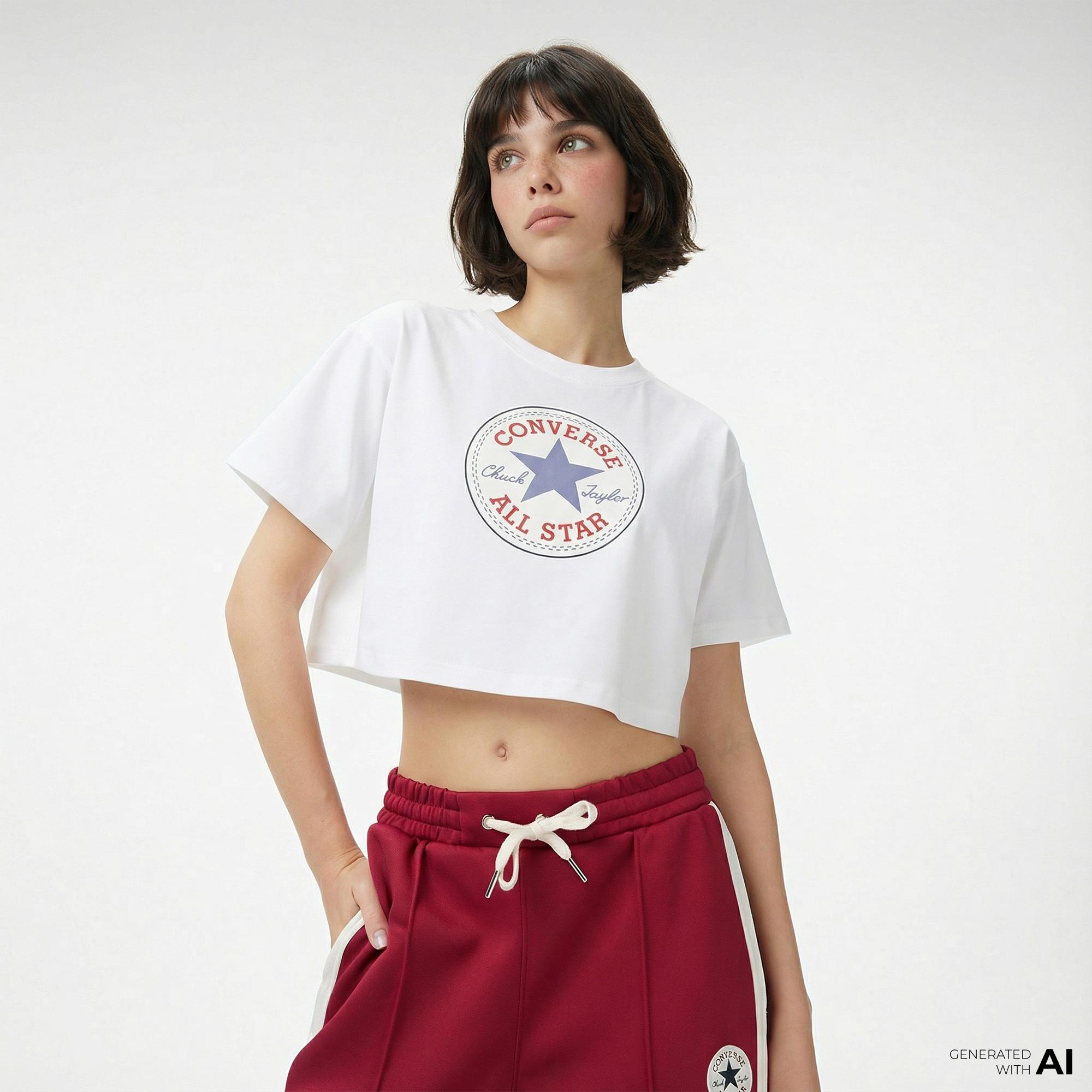 Converse Kadın Beyaz T-Shirt