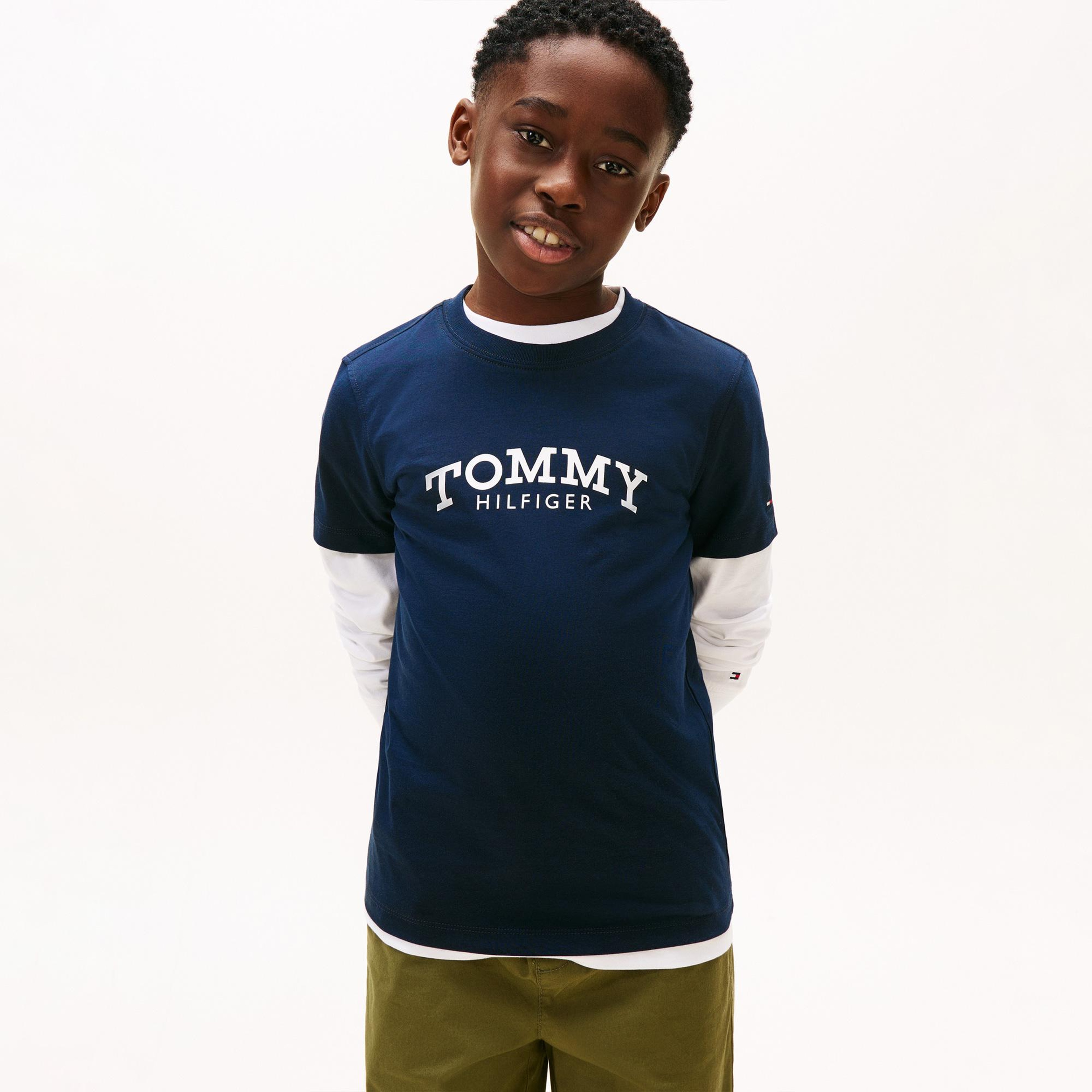 Tommy Hilfiger Monotype Çocuk Lacivert T-Shirt