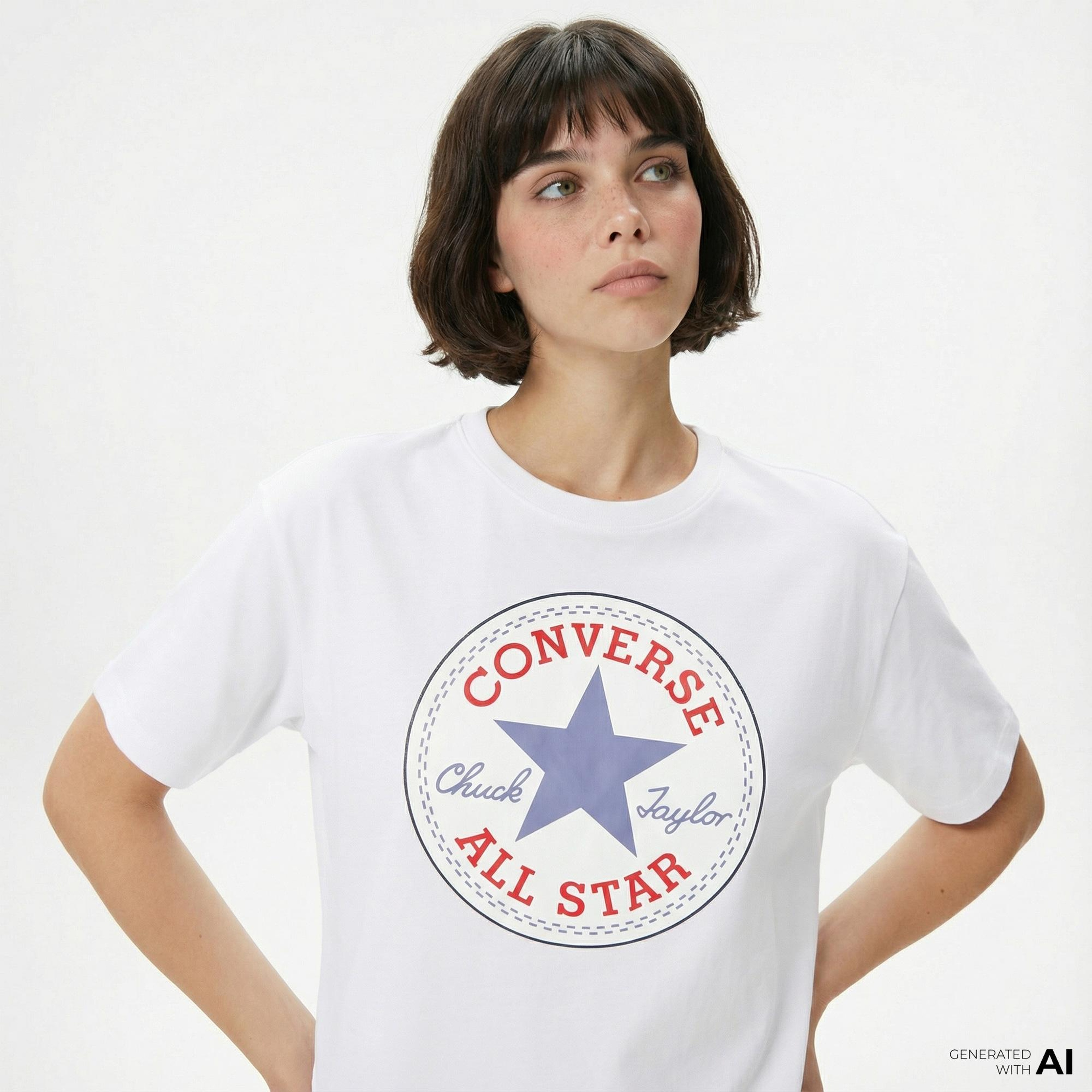Converse Kadın Beyaz T-Shirt