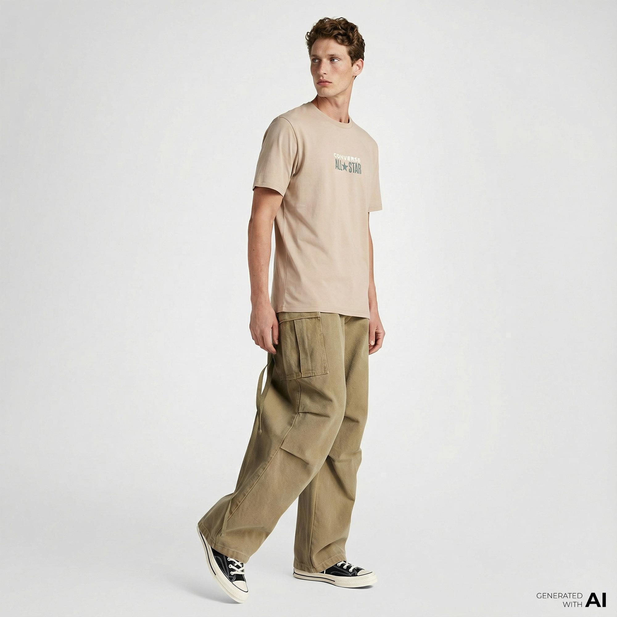 Converse Erkek Bej T-Shirt