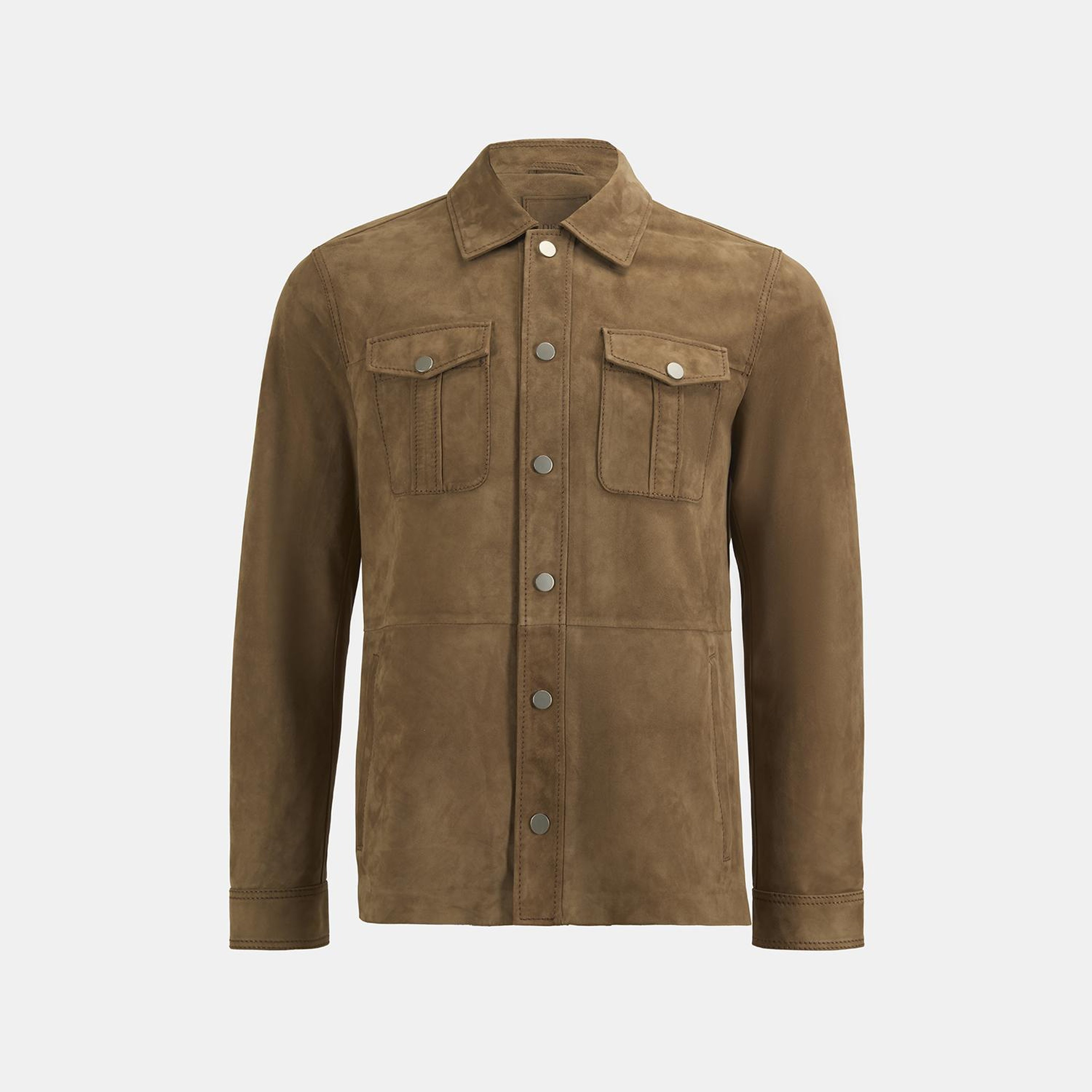 Erkek Taba Uzun Kollu Gömlek Yaka Süet Ceket