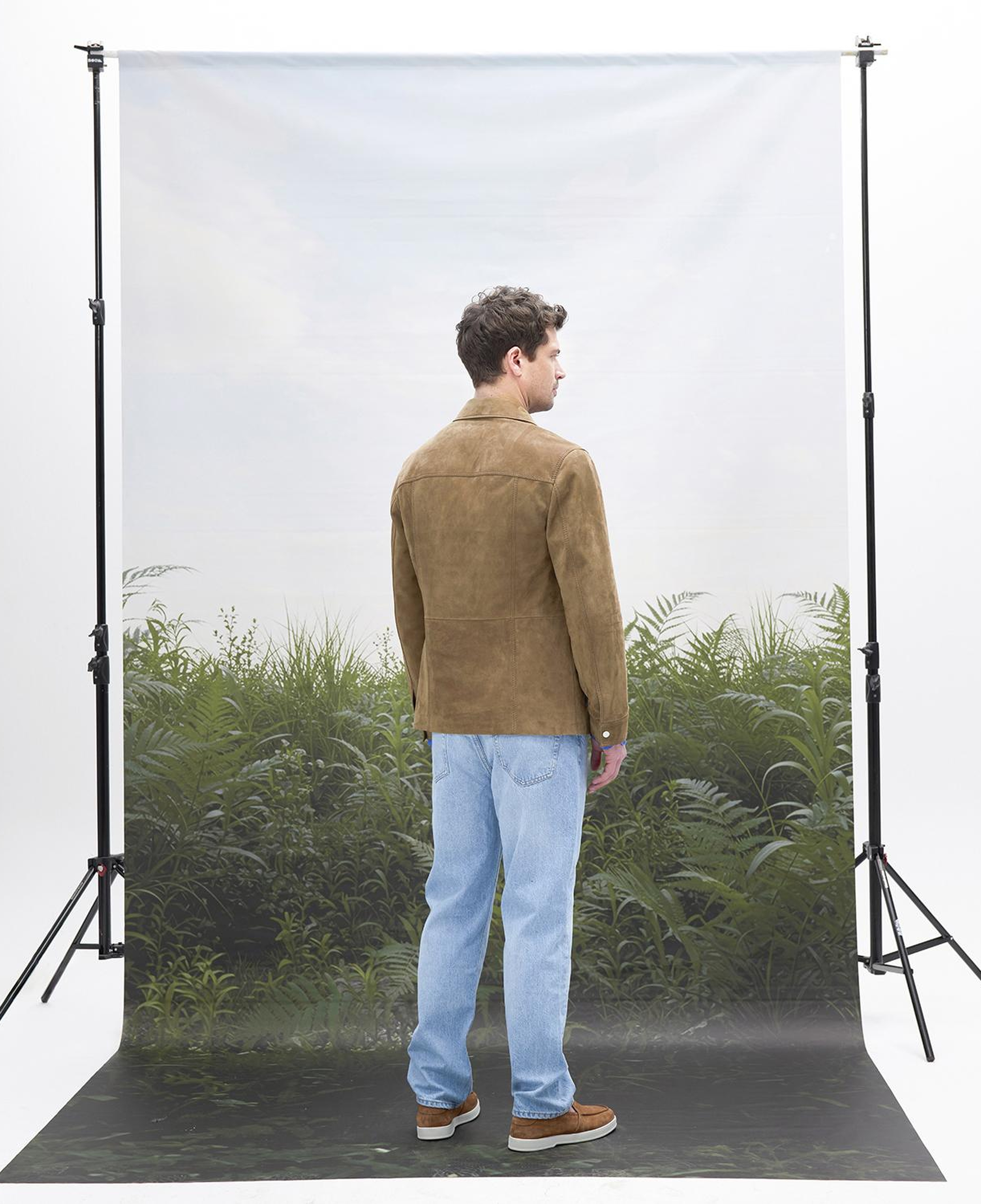 Erkek Taba Uzun Kollu Gömlek Yaka Süet Ceket